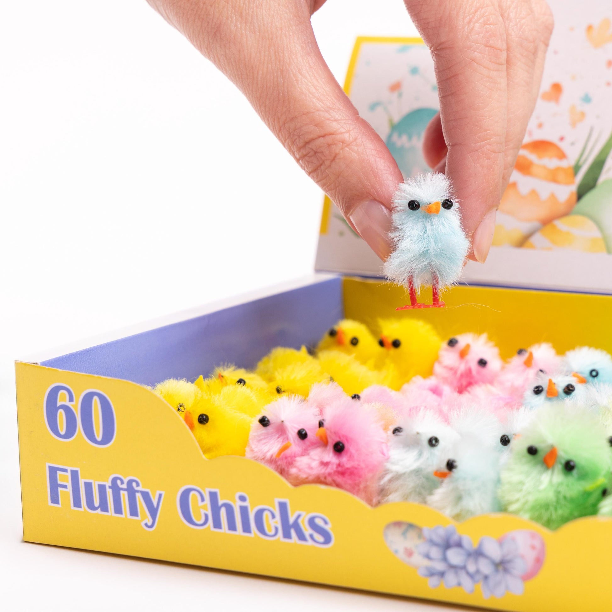 60 Easter Chicks Plush Colourful Bonnet Hat Craft Kids Egg Hamper Decorations Etsy