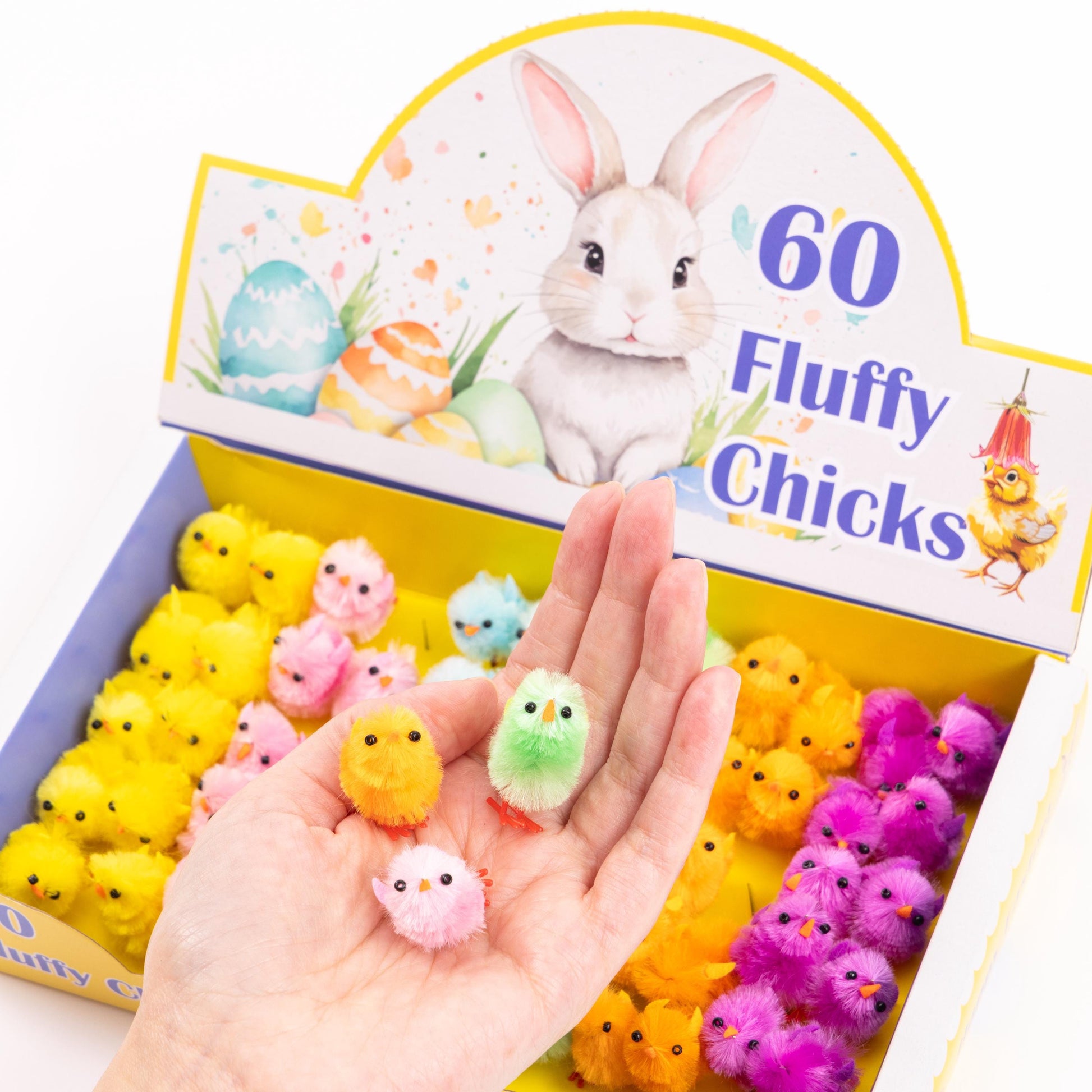 60 Easter Chicks Plush Colourful Bonnet Hat Craft Kids Egg Hamper Decorations Etsy