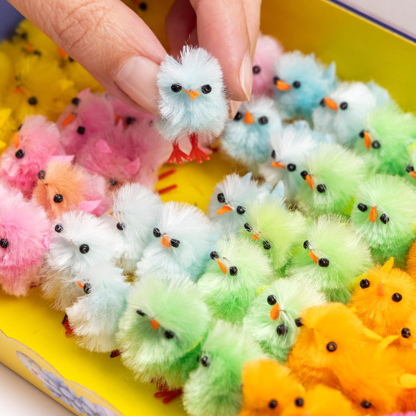 60 Easter Chicks Plush Colourful Bonnet Hat Craft Kids Egg Hamper Decorations Etsy