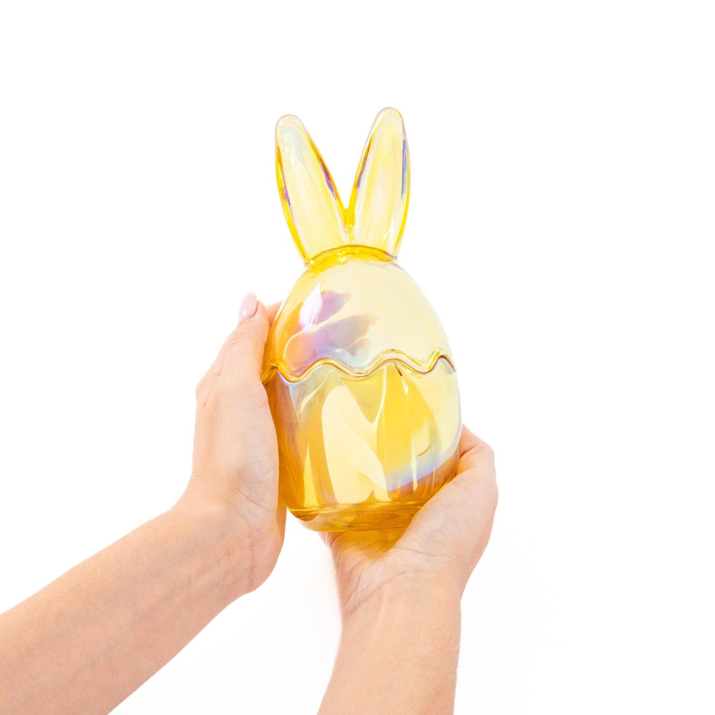 3 Easter Bunny Sweets Jars Set Colourful Glass Candy Holders Rabbit Ears Etsy