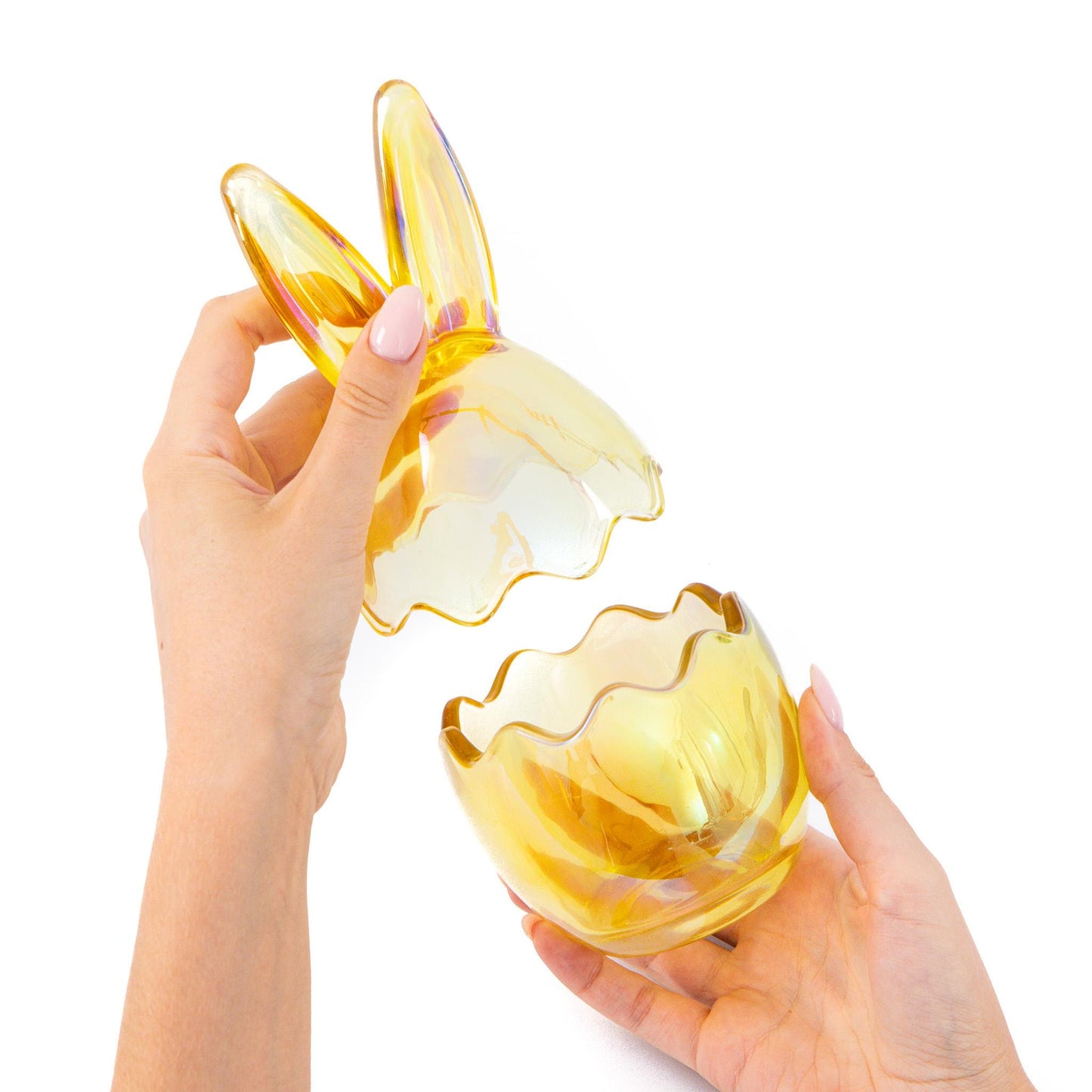 3 Easter Bunny Sweets Jars Set Colourful Glass Candy Holders Rabbit Ears Etsy