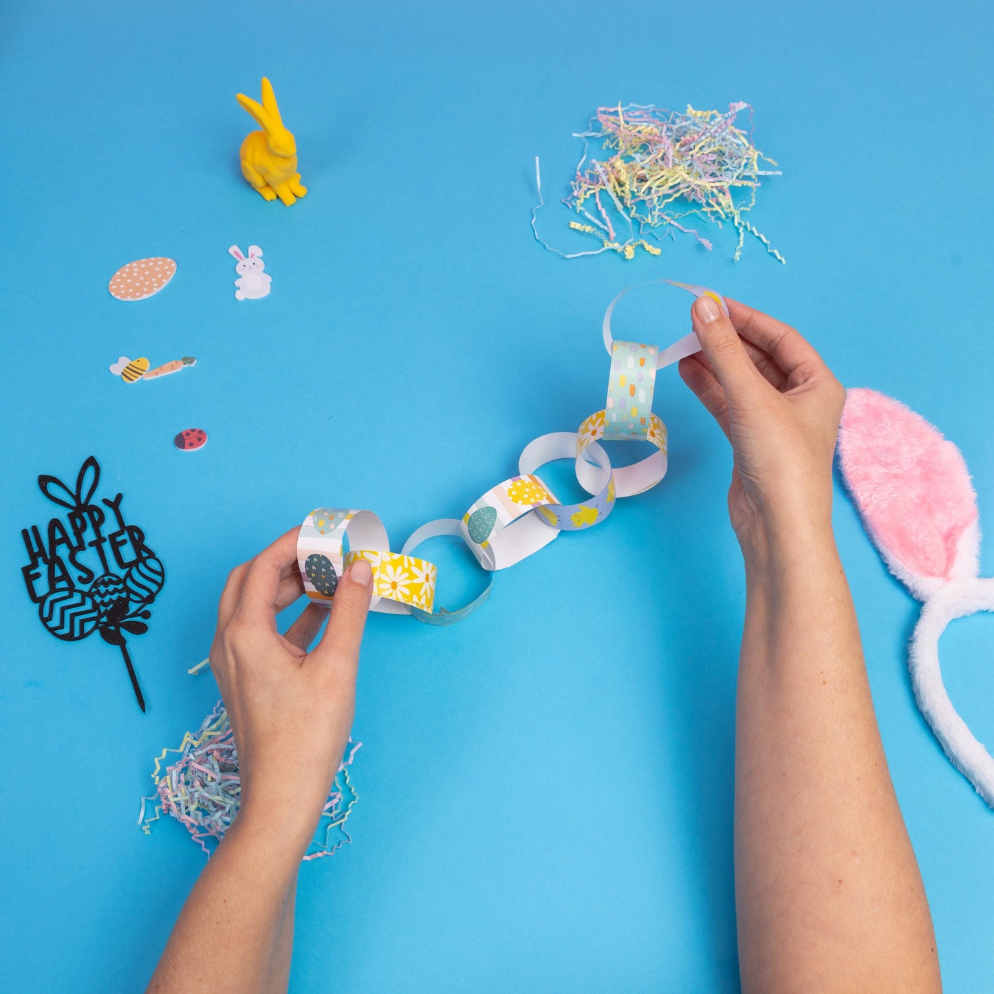 Self Adhesive Easter Paper Chains Kids Crafts Decorations Easter Party Egg Hunt Etsy