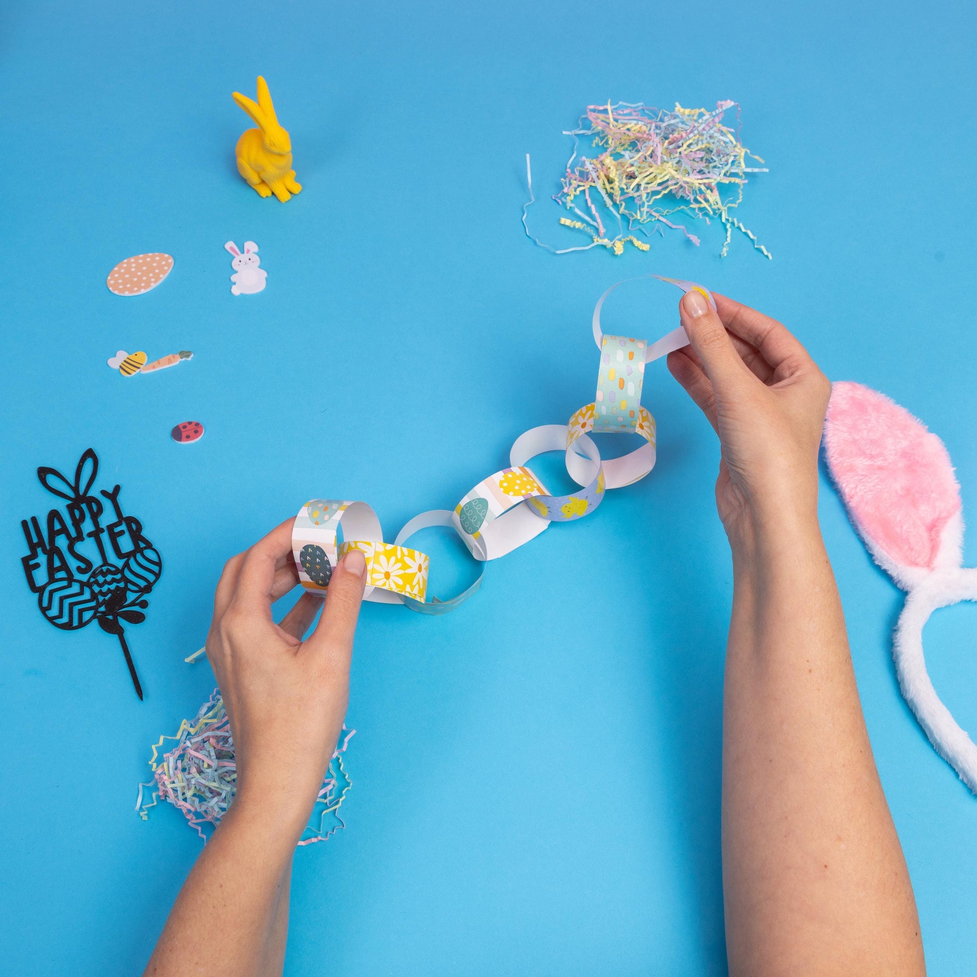 Self Adhesive Easter Paper Chains Kids Crafts Decorations Easter Party Egg Hunt Etsy