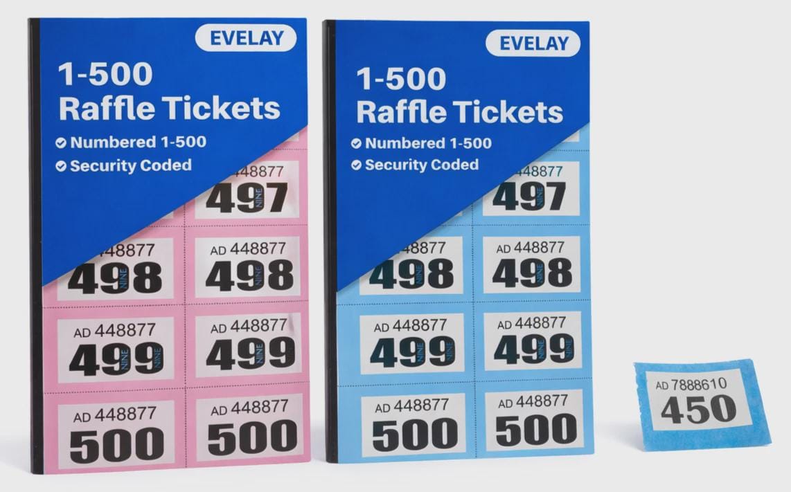 2 Books of 1-500 Cloakroom Raffle Tombola Draw Tickets Numbered Mixed colours Etsy