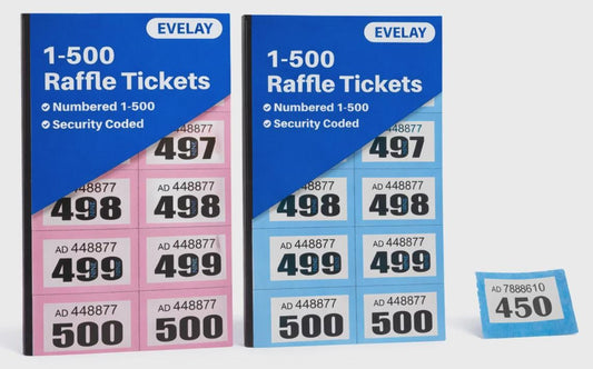 2 Books of 1-500 Cloakroom Raffle Tombola Draw Tickets Numbered Mixed colours Etsy