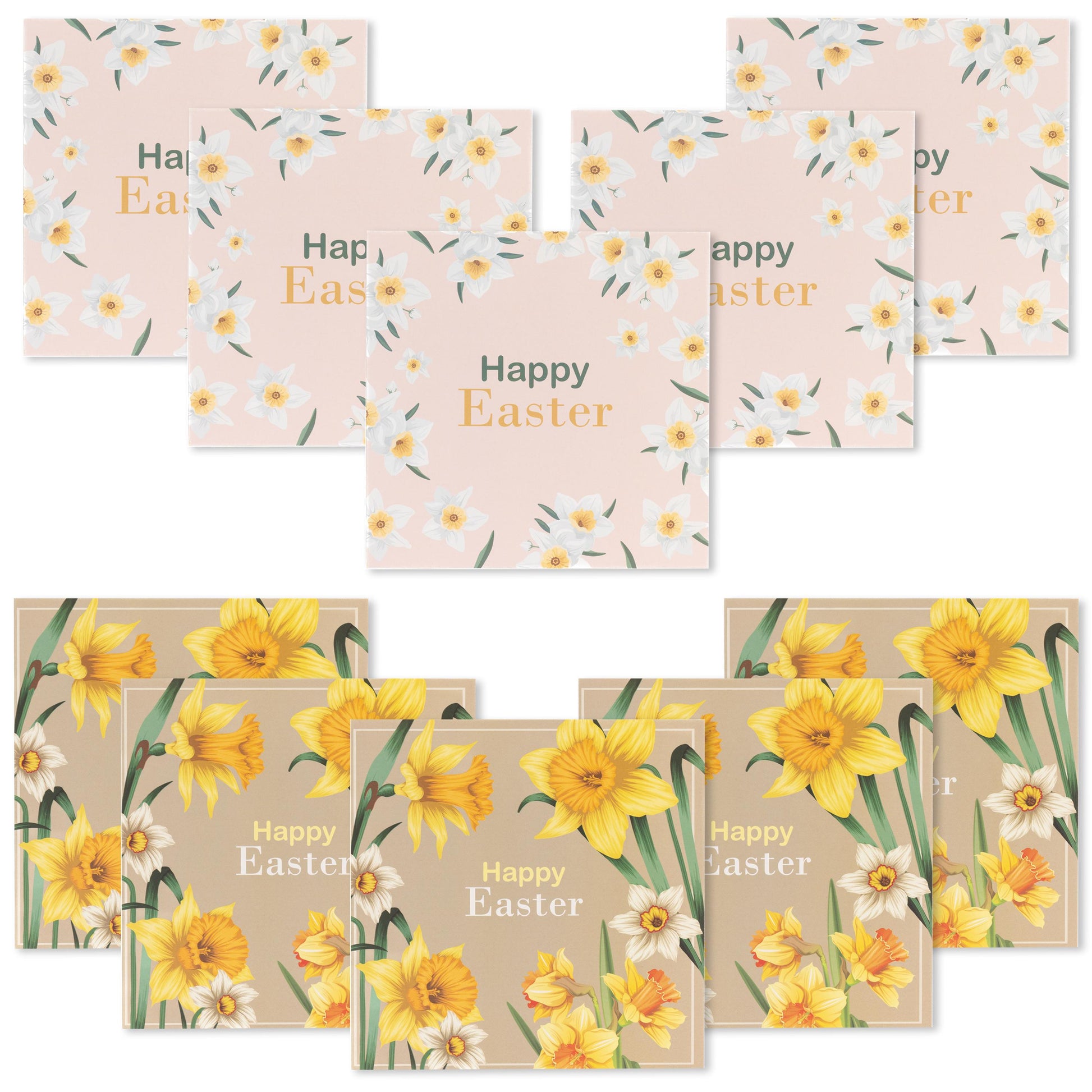 10 Easter Cards Open Easter Card Religious Bunny Daffodils Flowers Greetings Etsy