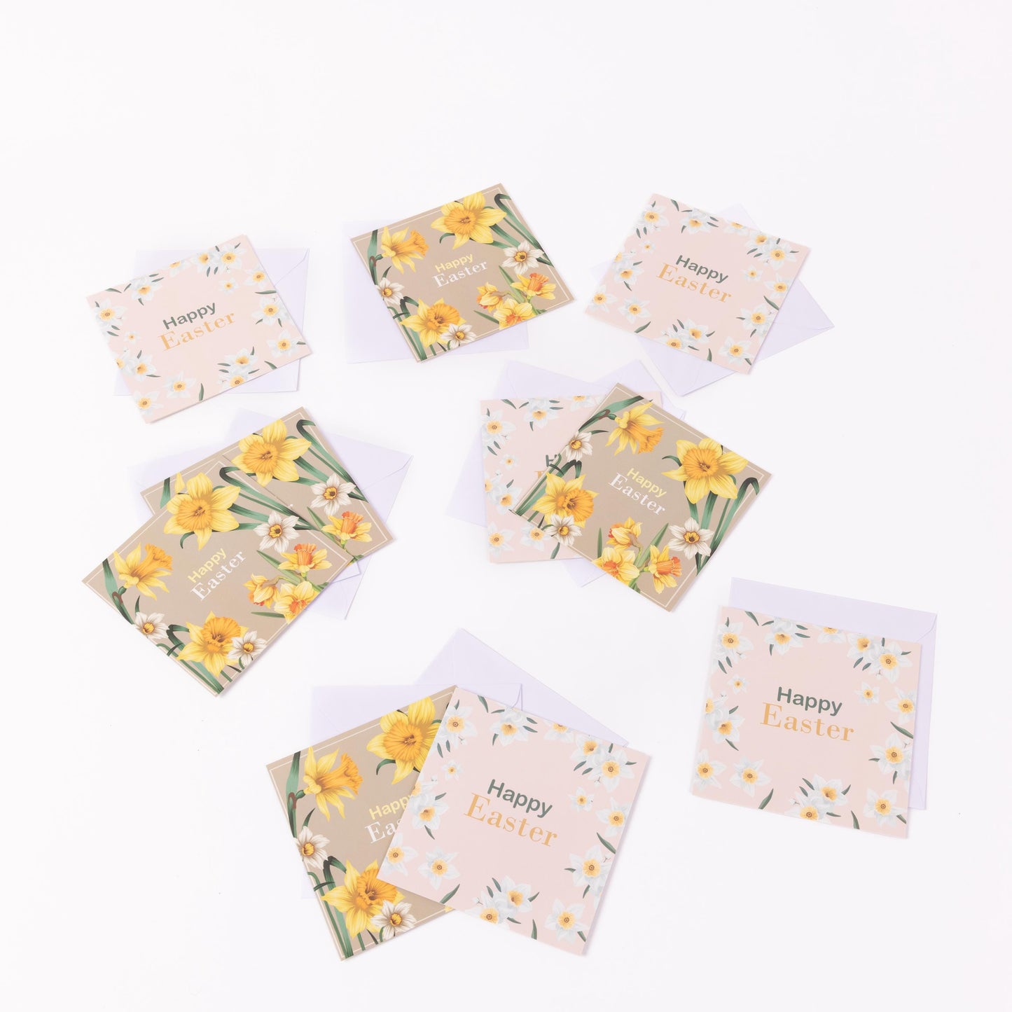 10 Easter Cards Open Easter Card Religious Bunny Daffodils Flowers Greetings Etsy