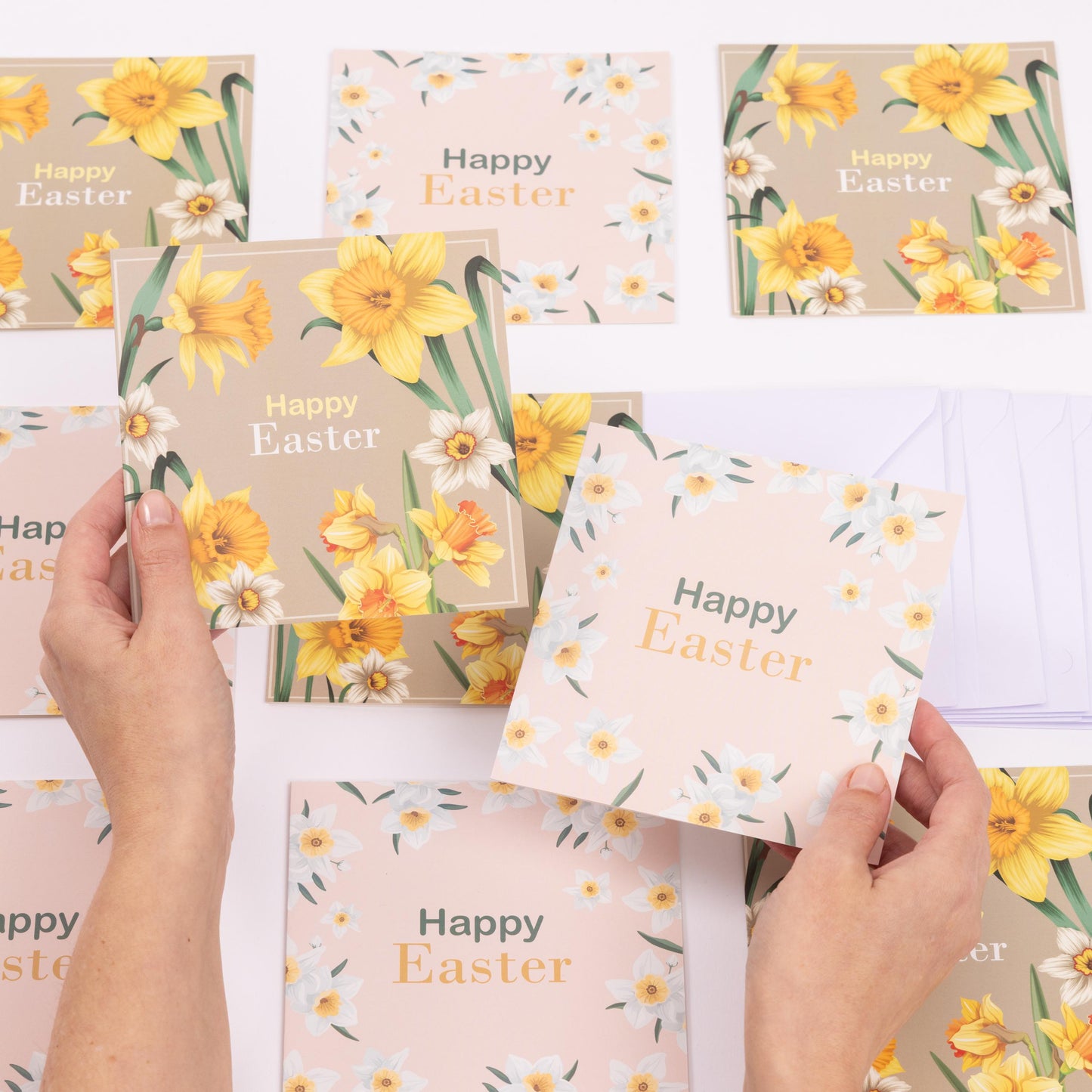 10 Easter Cards Open Easter Card Religious Bunny Daffodils Flowers Greetings Etsy