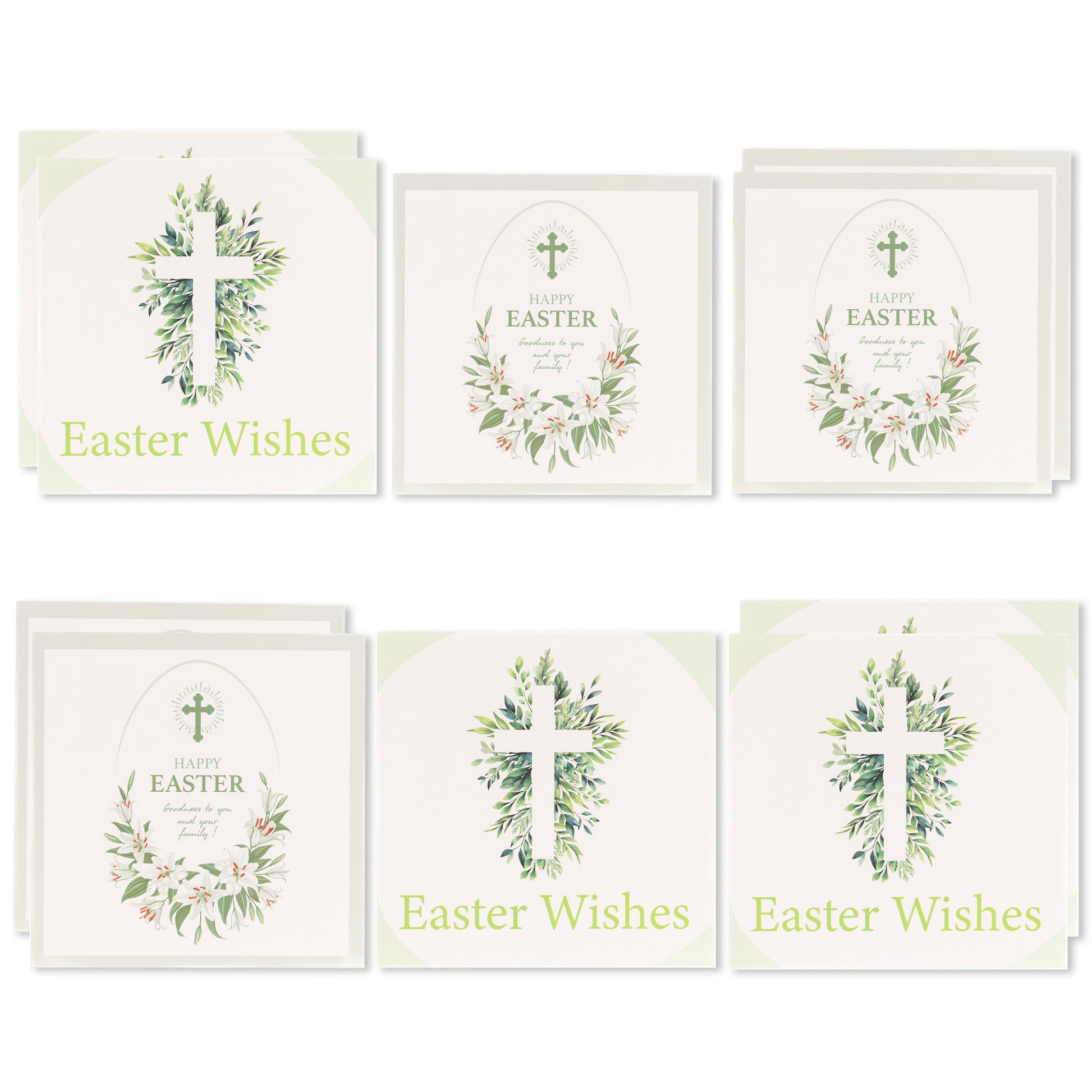 10 Easter Cards Open Easter Card Religious Bunny Daffodils Flowers Greetings Etsy