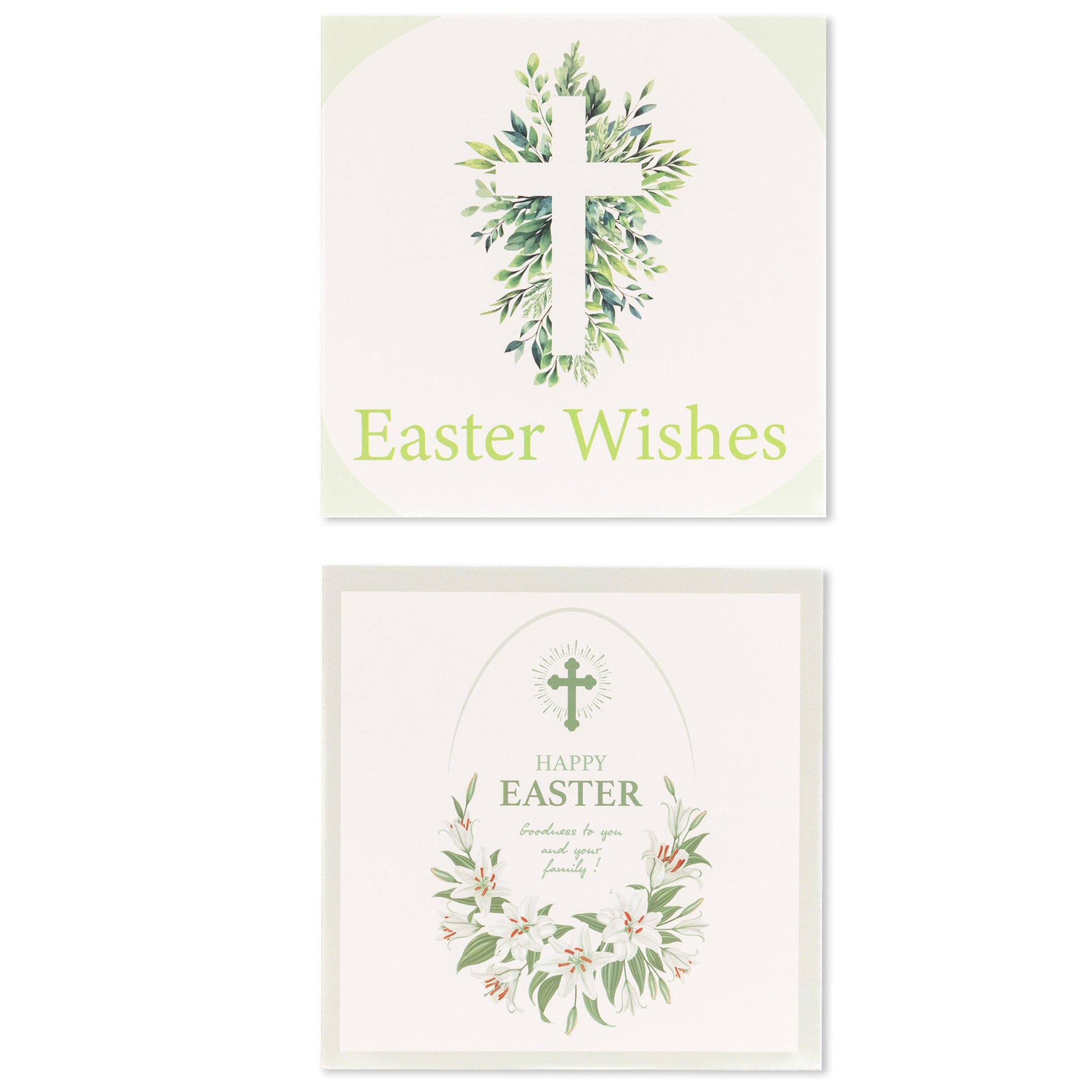 10 Easter Cards Open Easter Card Religious Bunny Daffodils Flowers Greetings Etsy
