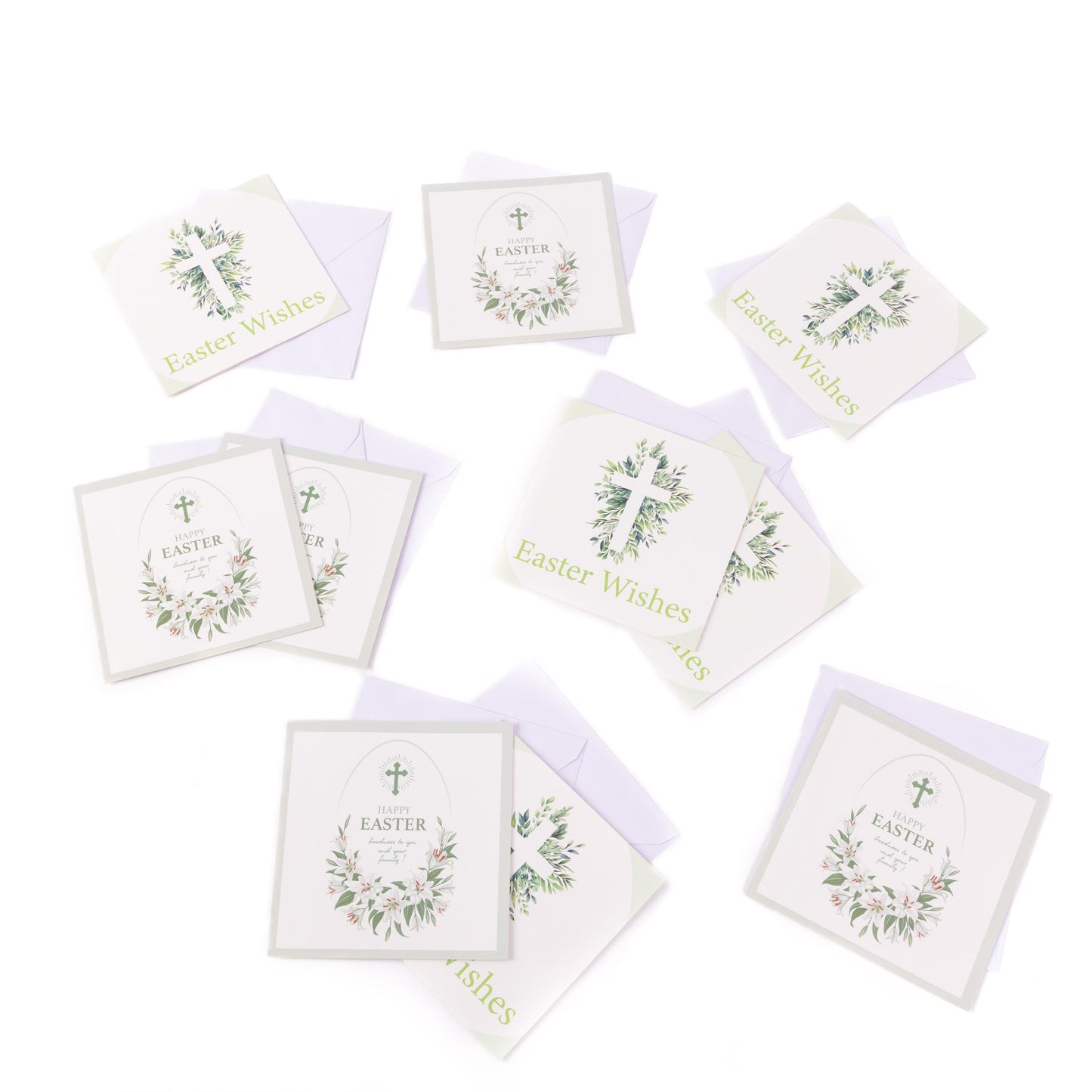 10 Easter Cards Open Easter Card Religious Bunny Daffodils Flowers Greetings Etsy