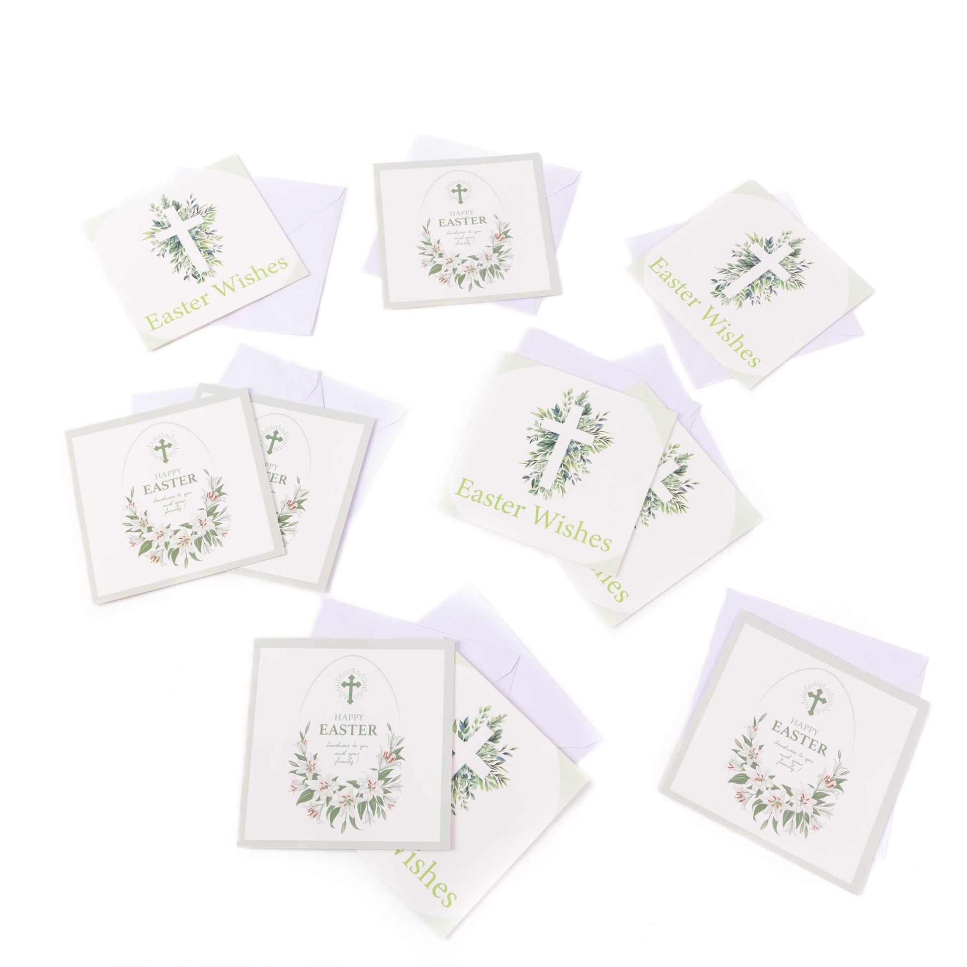 10 Easter Cards Open Easter Card Religious Bunny Daffodils Flowers Greetings Etsy