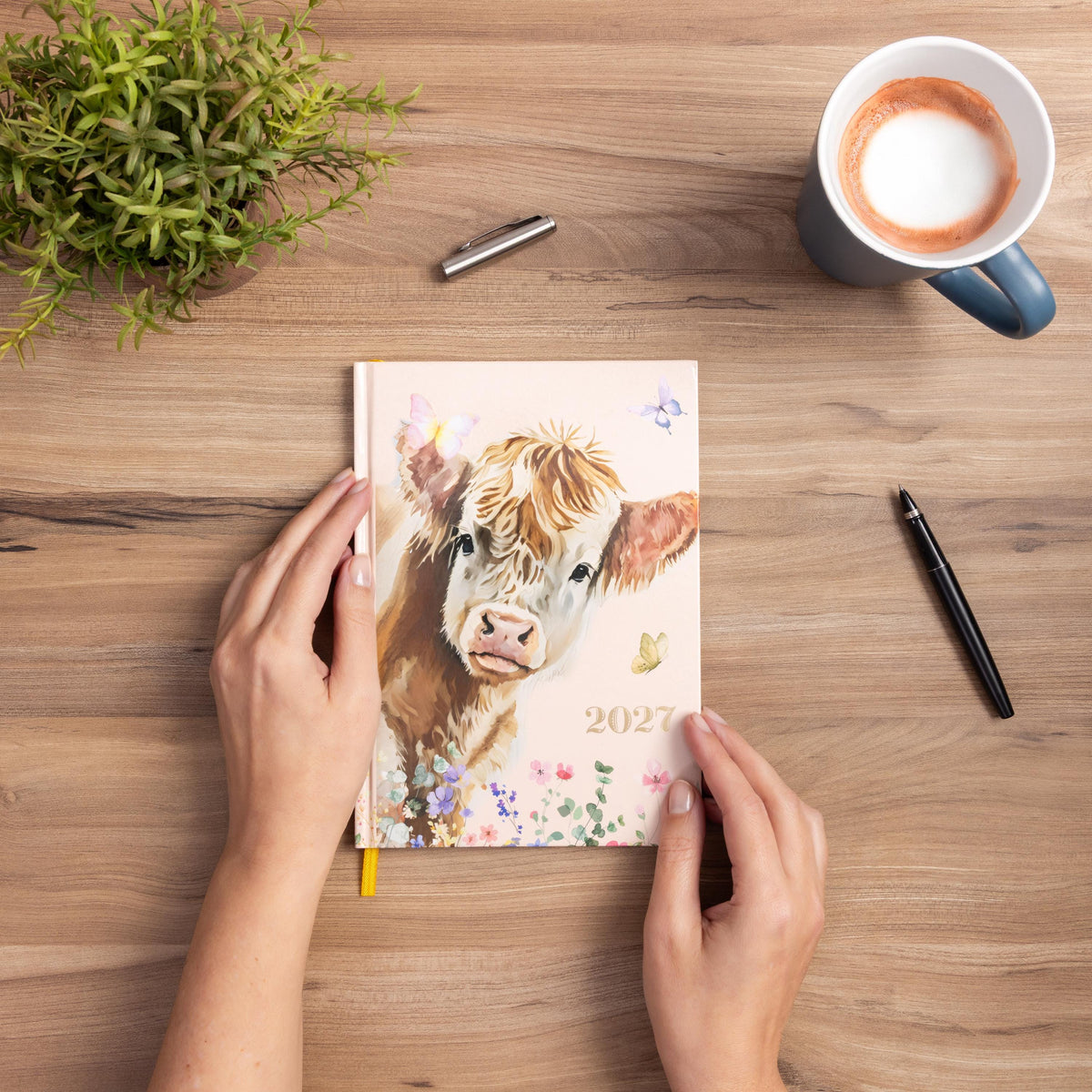 2027 Diary A5 Week to View 2026 Diaries Year Organiser Calendar Highland Cow Etsy