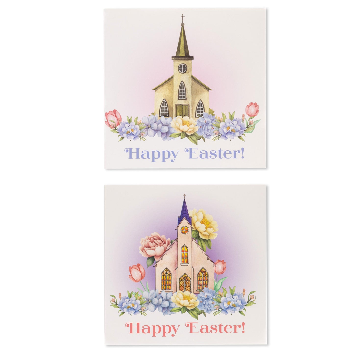 10 Easter Cards Open Easter Card Religious Bunny Daffodils Flowers Greetings Etsy