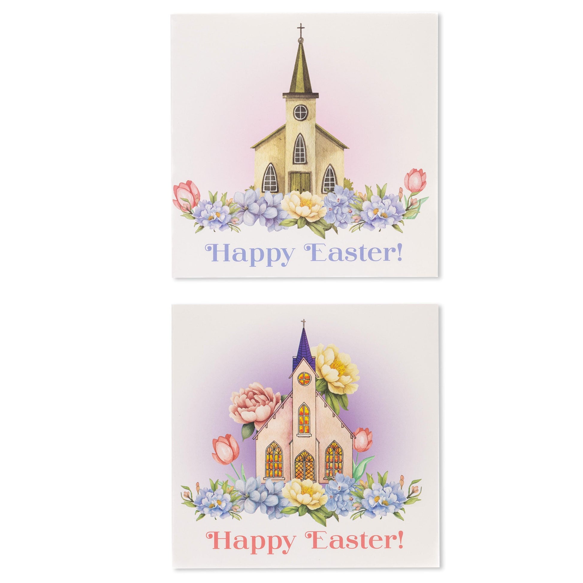 10 Easter Cards Open Easter Card Religious Bunny Daffodils Flowers Greetings Etsy