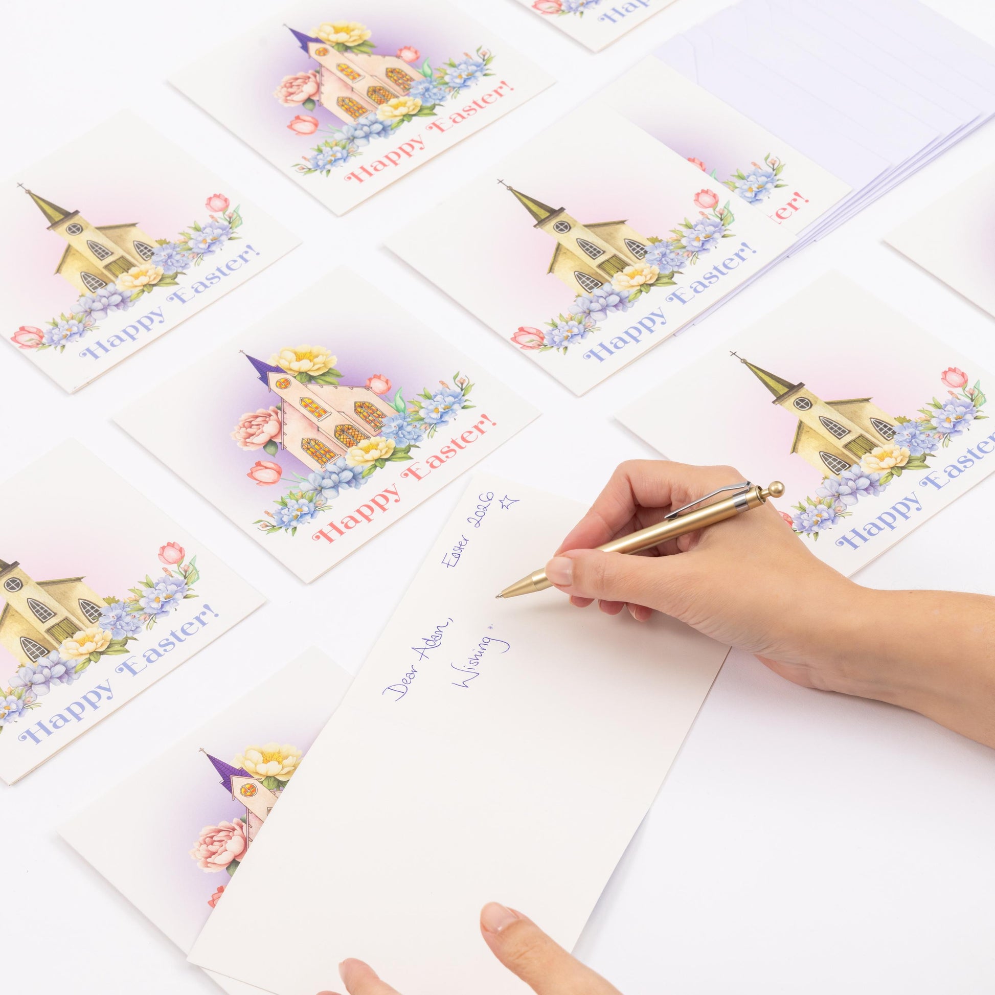 10 Easter Cards Open Easter Card Religious Bunny Daffodils Flowers Greetings Etsy