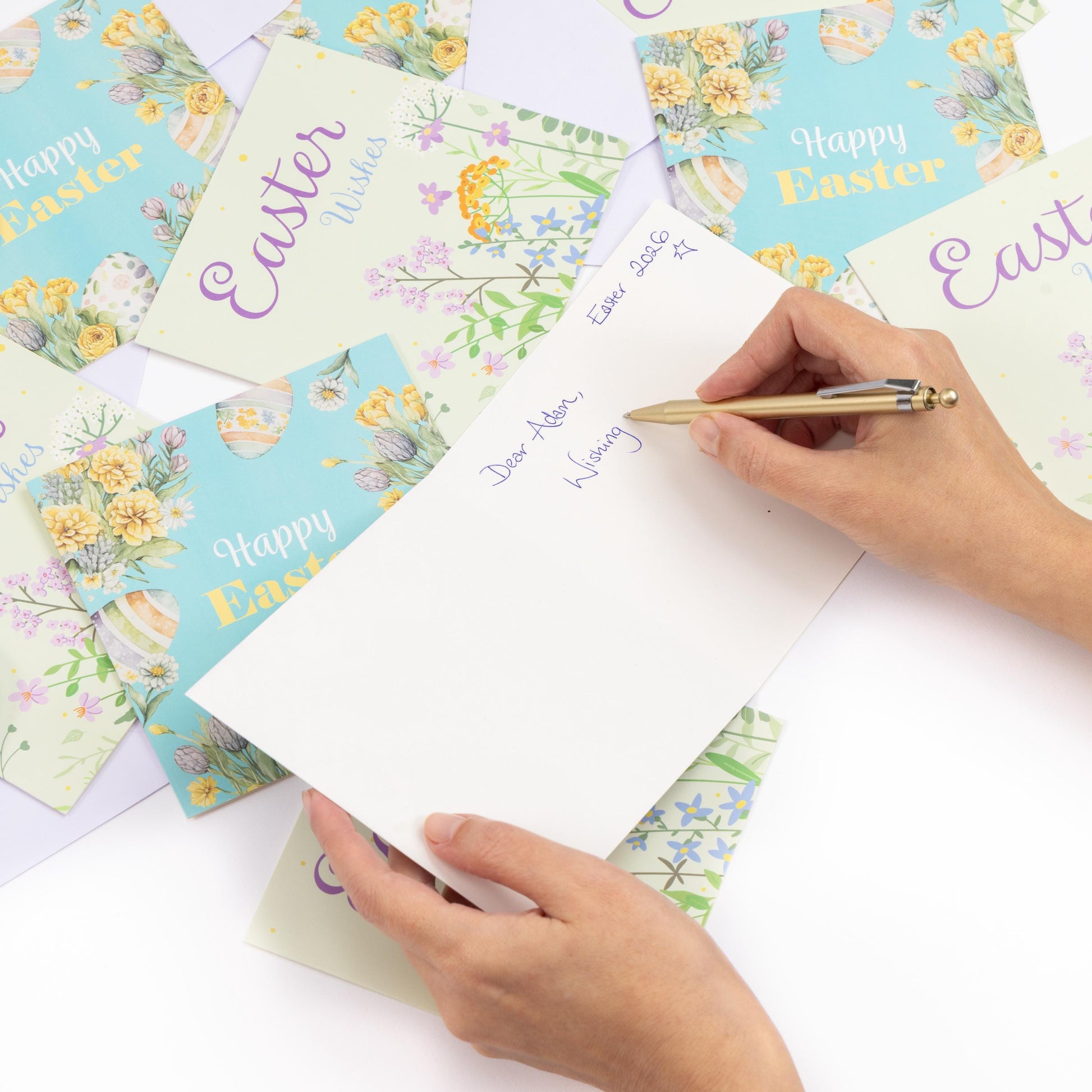 10 Easter Cards Open Easter Card Religious Bunny Daffodils Flowers Greetings Etsy