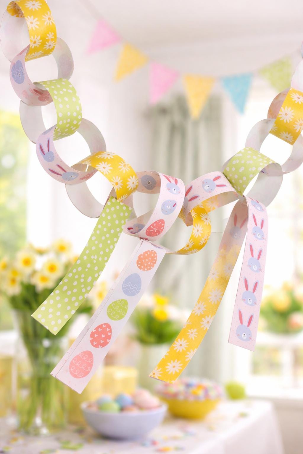 Self Adhesive Easter Paper Chains Kids Crafts Decorations Easter Party Egg Hunt Etsy