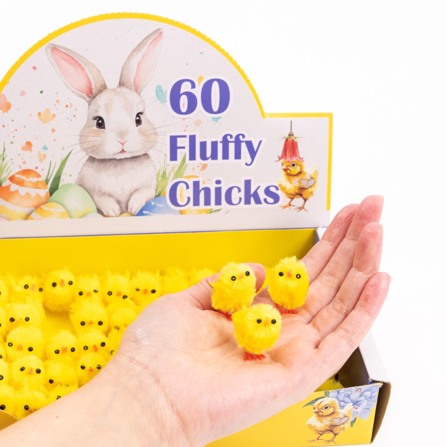 60 Easter Chicks Plush Mini Yellow Bonnet Hat Craft Kids Egg Hamper Decorations Etsy