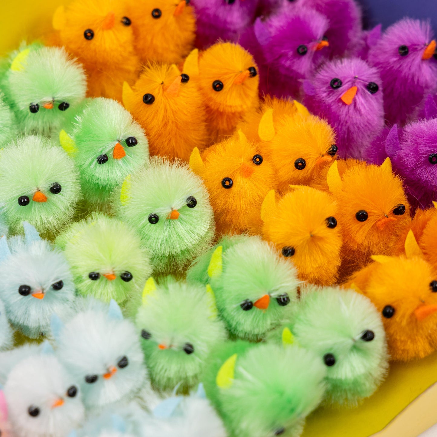 60 Easter Chicks Plush Colourful Bonnet Hat Craft Kids Egg Hamper Decorations Etsy