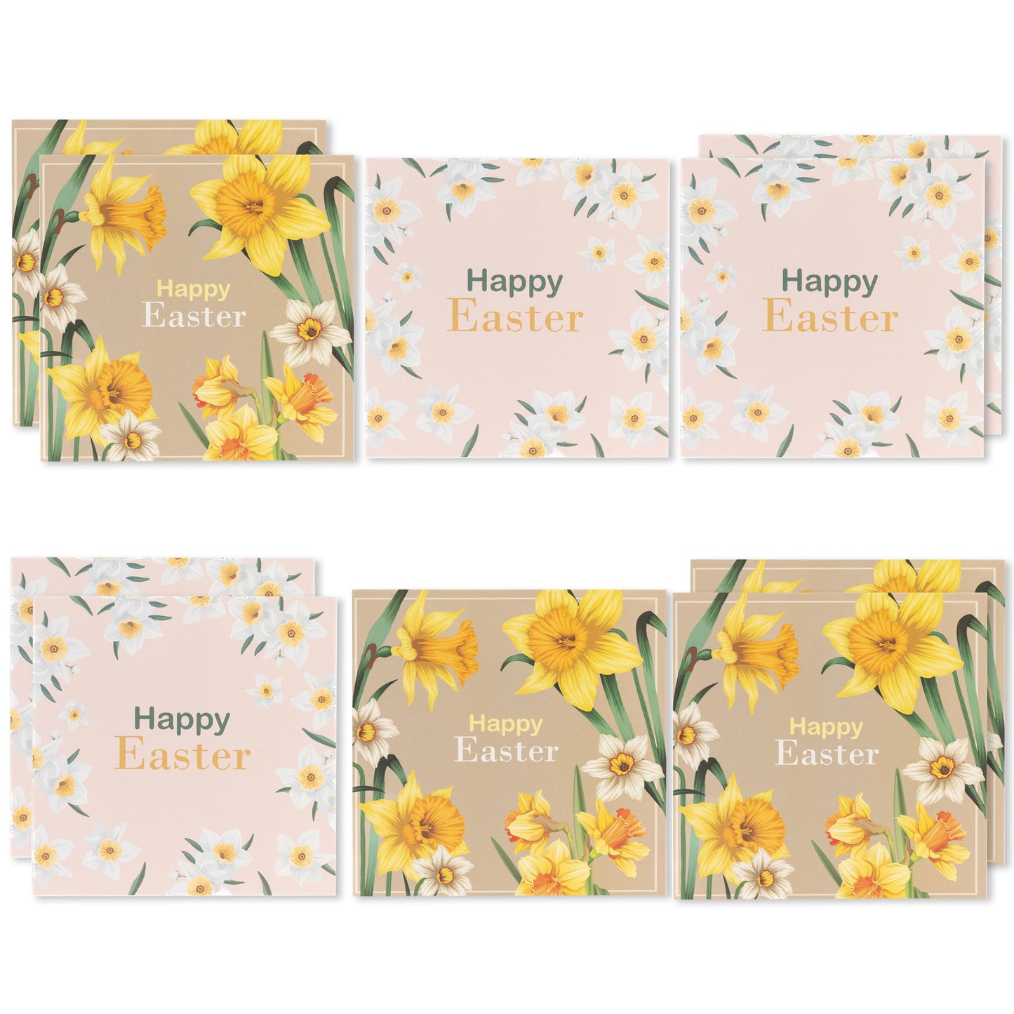 10 Easter Cards Open Easter Card Religious Bunny Daffodils Flowers Greetings Etsy