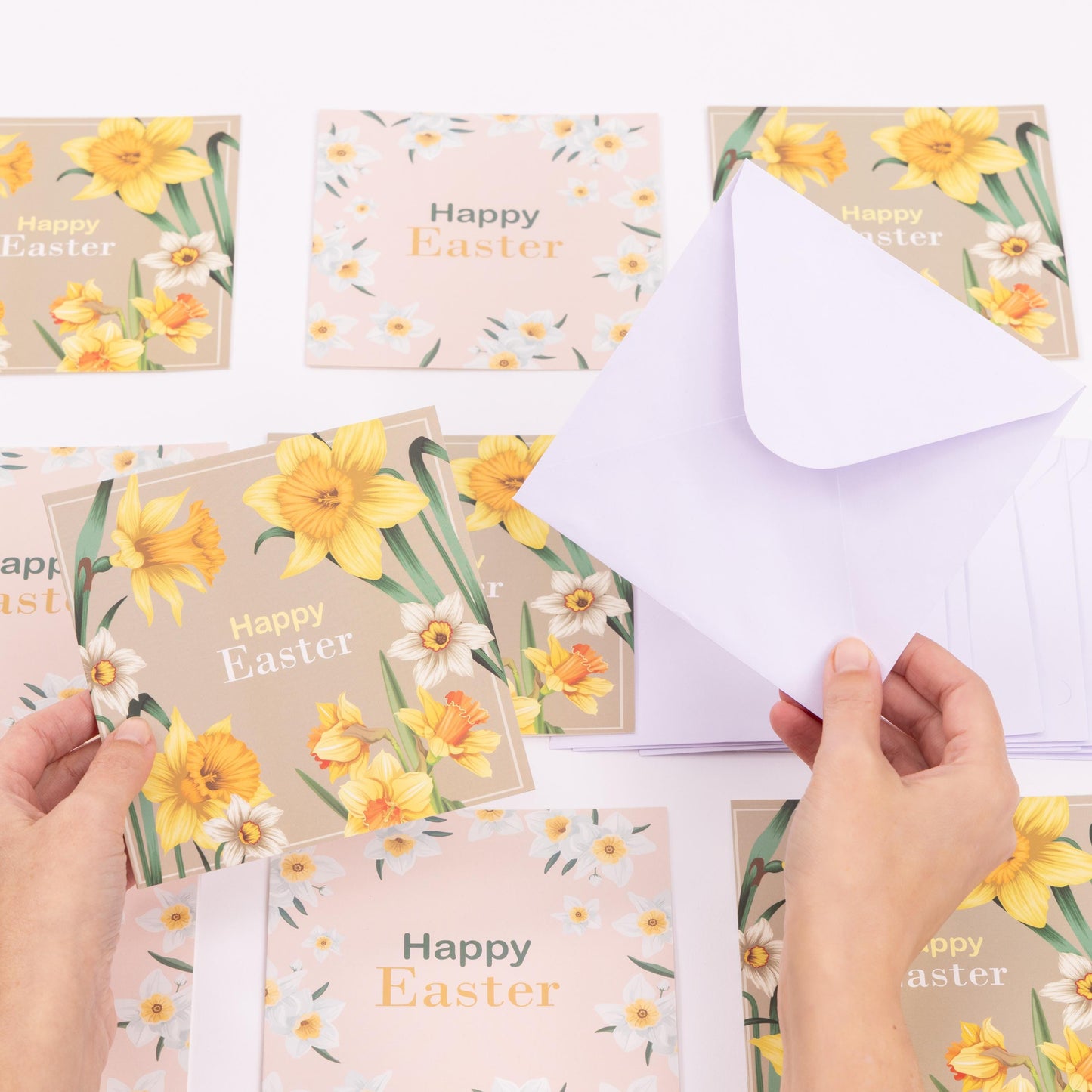 10 Easter Cards Open Easter Card Religious Bunny Daffodils Flowers Greetings Etsy