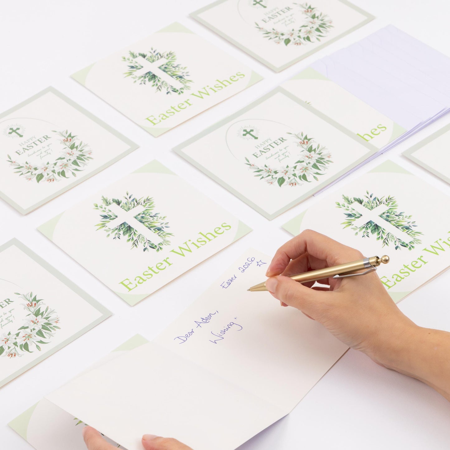 10 Easter Cards Open Easter Card Religious Bunny Daffodils Flowers Greetings Etsy