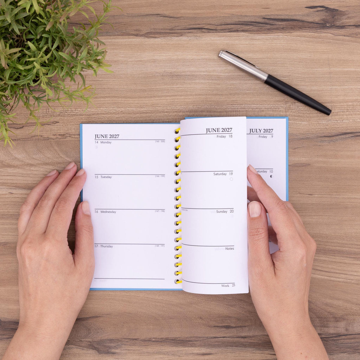 2027 Slim Week To View Diary Full Year Planner Organiser Plastic Spiral Hardback Etsy