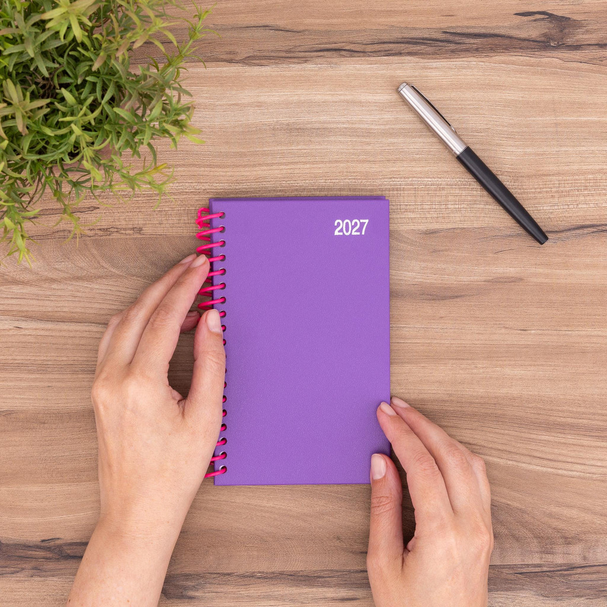 2027 Slim Week To View Diary Full Year Planner Organiser Plastic Spiral Hardback Etsy