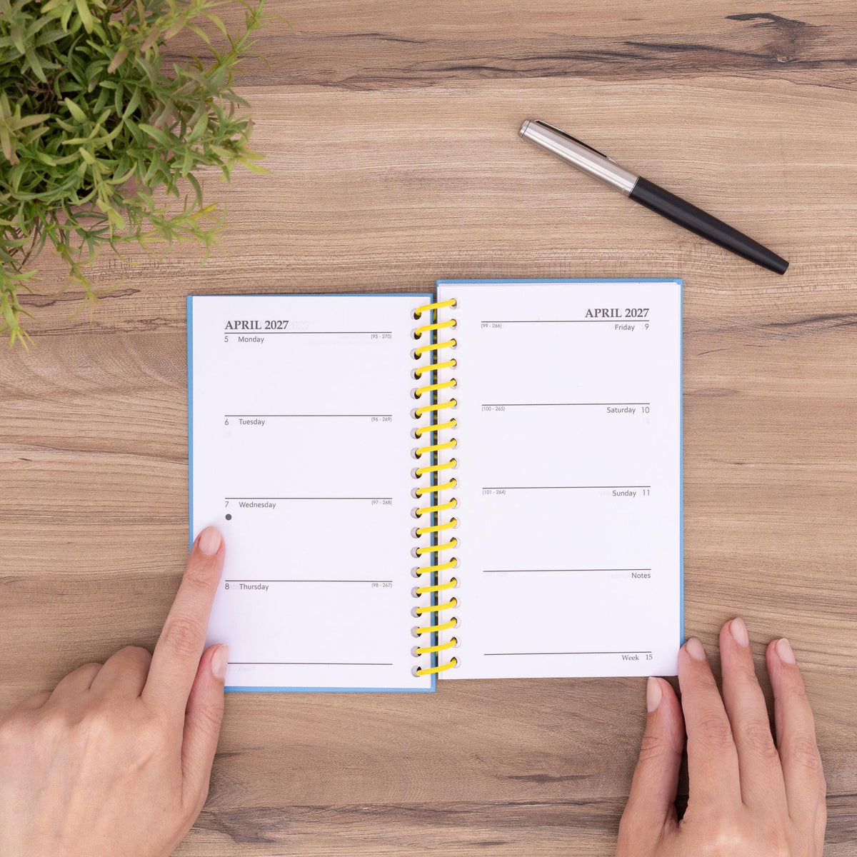 2027 Slim Week To View Diary Full Year Planner Organiser Plastic Spiral Hardback Etsy
