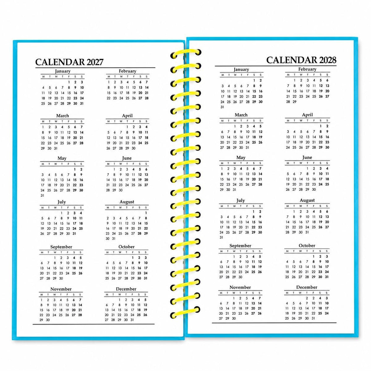 2027 Slim Week To View Diary Full Year Planner Organiser Plastic Spiral Hardback Etsy