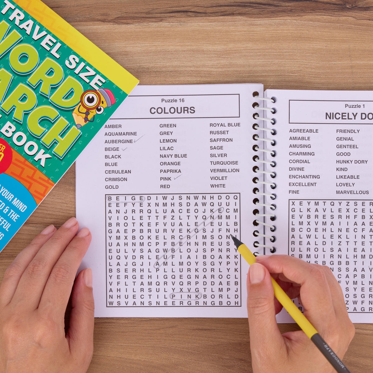 2 Word Search Books Spiral Bound Puzzle Adults Travel Size over 200 Puzzles Etsy