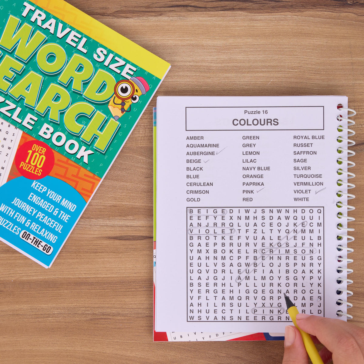 2 Word Search Books Spiral Bound Puzzle Adults Travel Size over 200 Puzzles Etsy