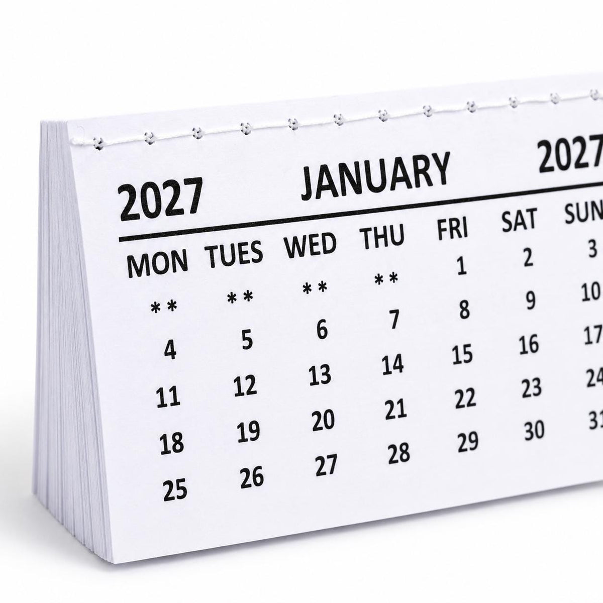2027 Calendar Tabs Insert White Mini Calendar Tear Off Pads Month To View Etsy