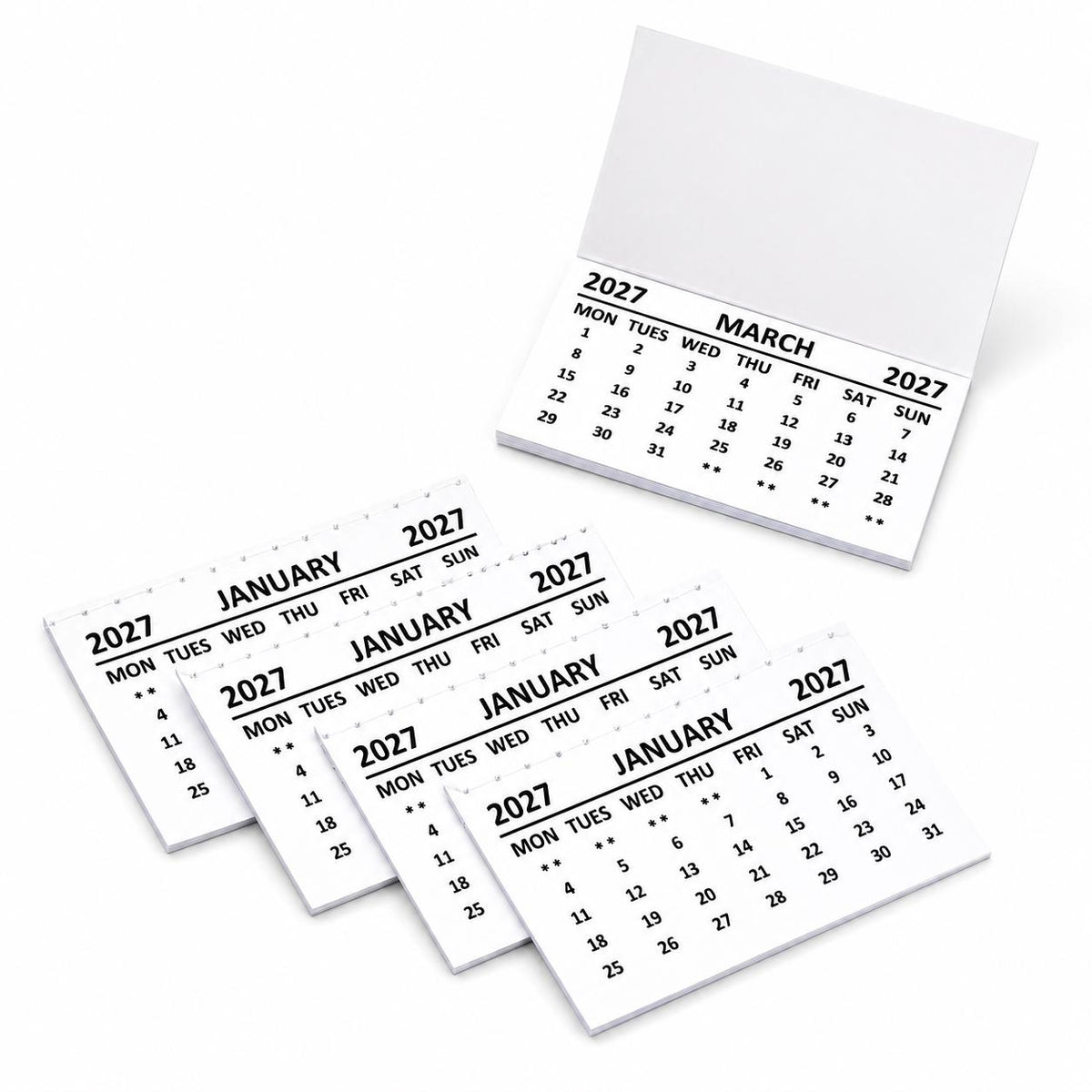 2027 Calendar Tabs Insert White Mini Calendar Tear Off Pads Month To View Etsy