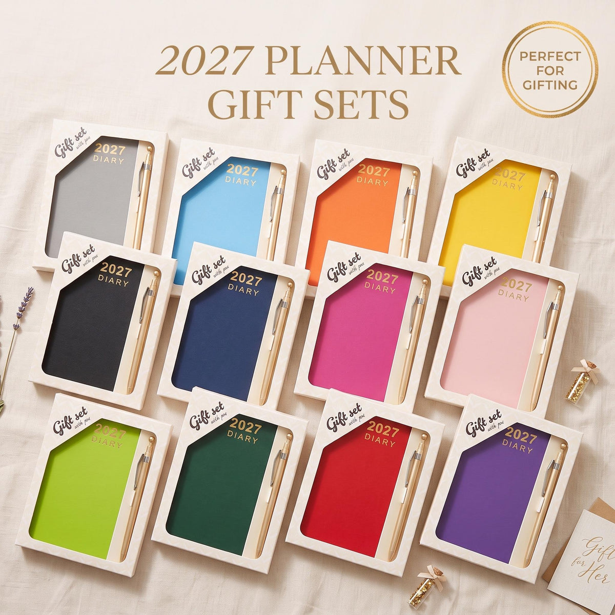 2027 Slim Diary and Pen Gift Set: Week to View Planner (Boxed) Etsy