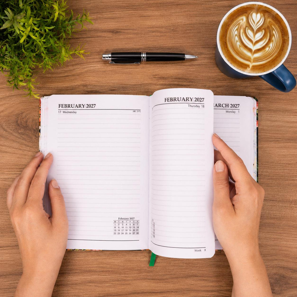 2027 Diary A5 Day to Page Full Year Planner Desk Hardback Luxury Printed Edge Etsy