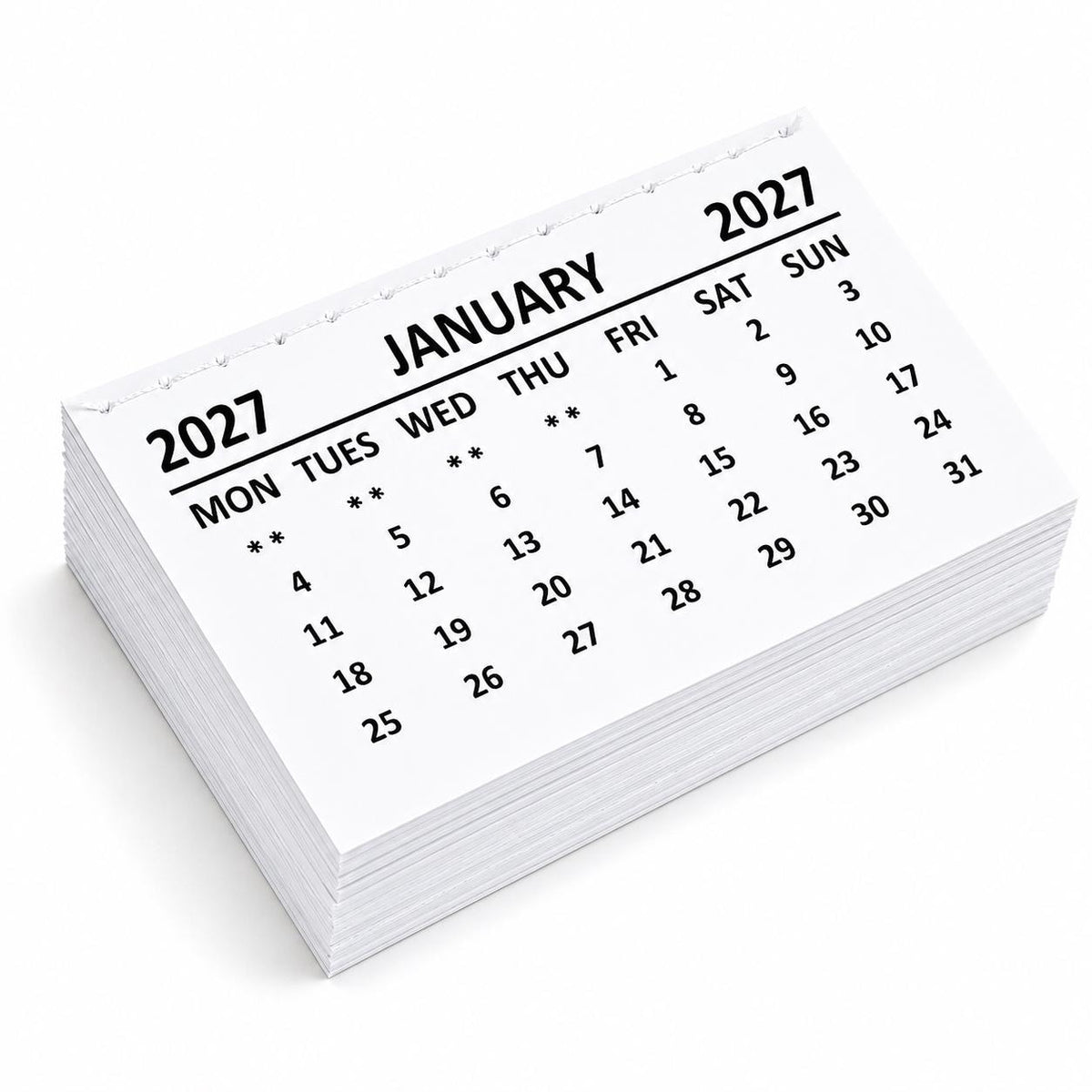 2027 Calendar Tabs Insert White Mini Calendar Tear Off Pads Month To View Etsy