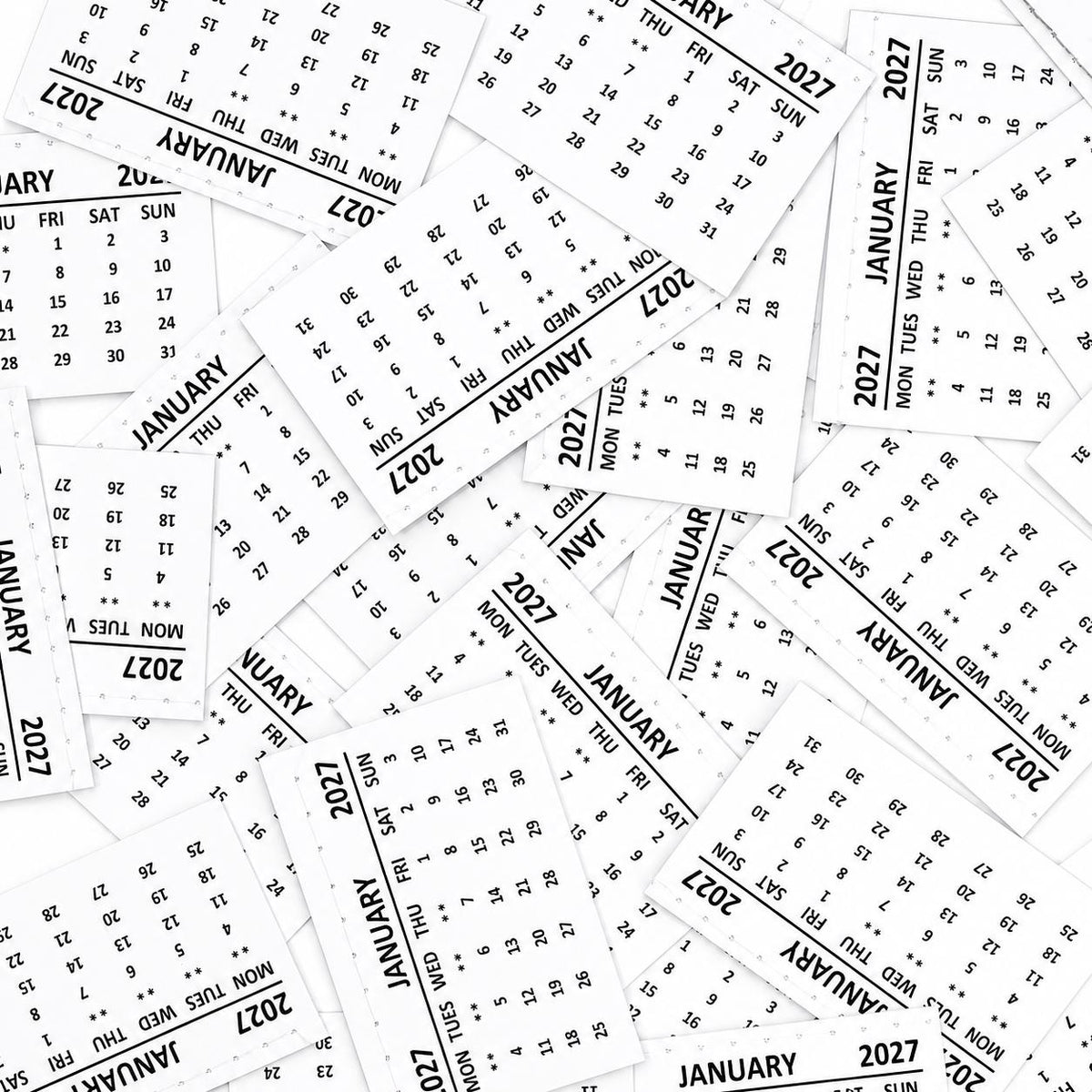 2027 Calendar Tabs Insert White Mini Calendar Tear Off Pads Month To View Etsy