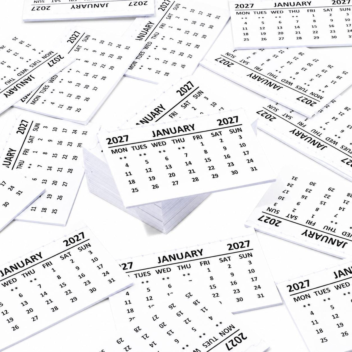 2027 Calendar Tabs Insert White Mini Calendar Tear Off Pads Month To View Etsy