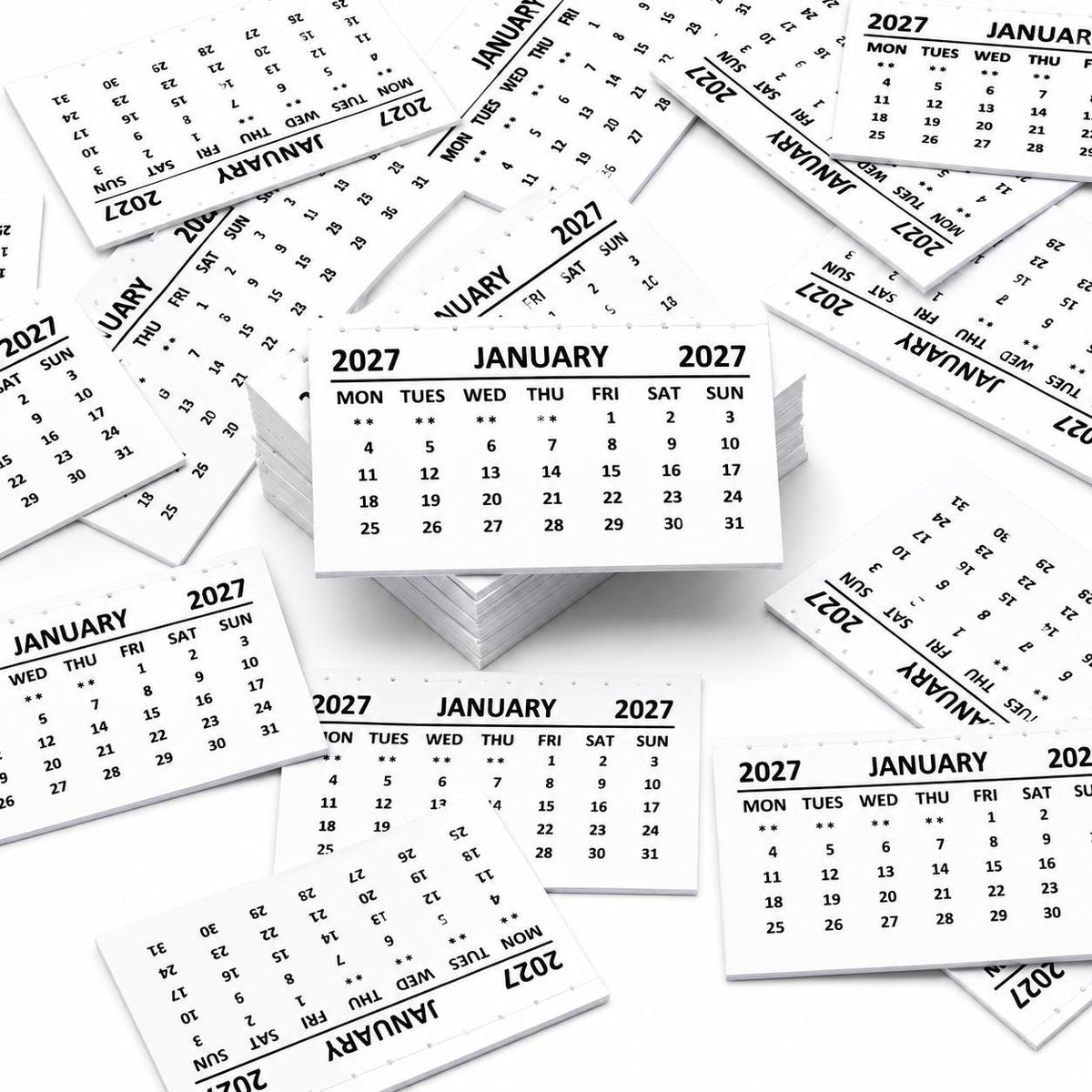 2027 Calendar Tabs Insert White Mini Calendar Tear Off Pads Month To View Etsy