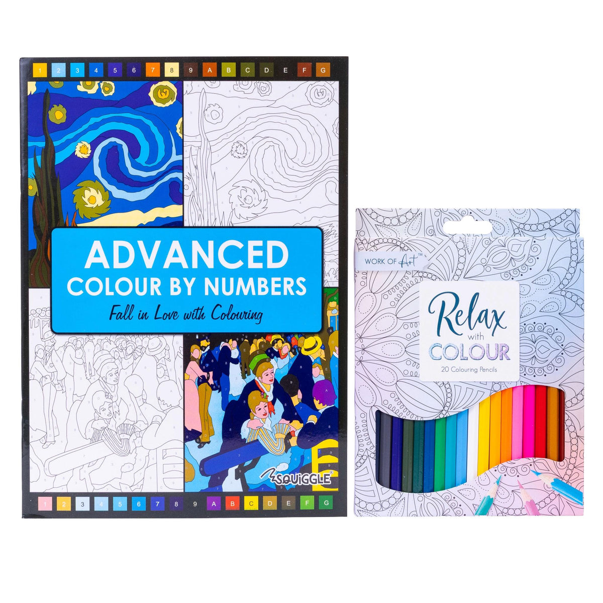 Advanced Adult Colouring Book with 20 Colouring Pencils A4 Colour by Numbers Masterpieces Art Set Gift Etsy