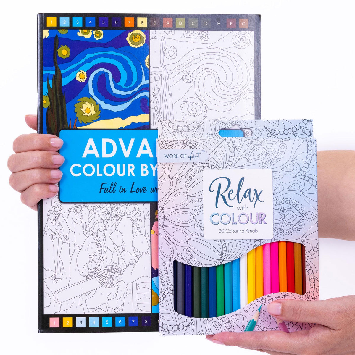 Advanced Adult Colouring Book with 20 Colouring Pencils A4 Colour by Numbers Masterpieces Art Set Gift Etsy