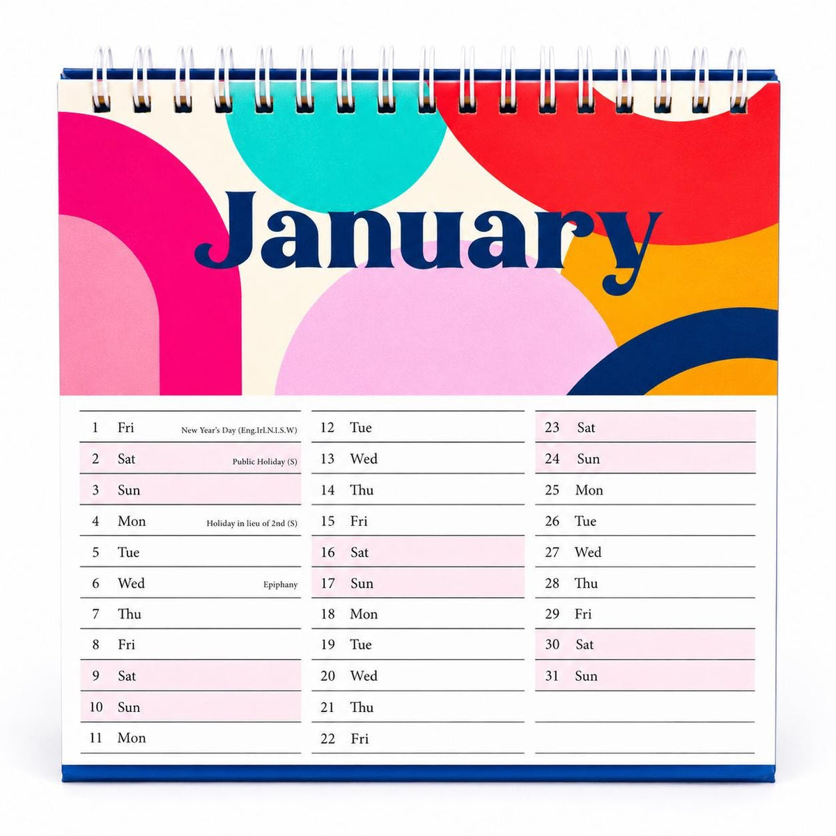 2027 Month to View Desk Calendar Home Office Table Work Top Planner Swirls Etsy