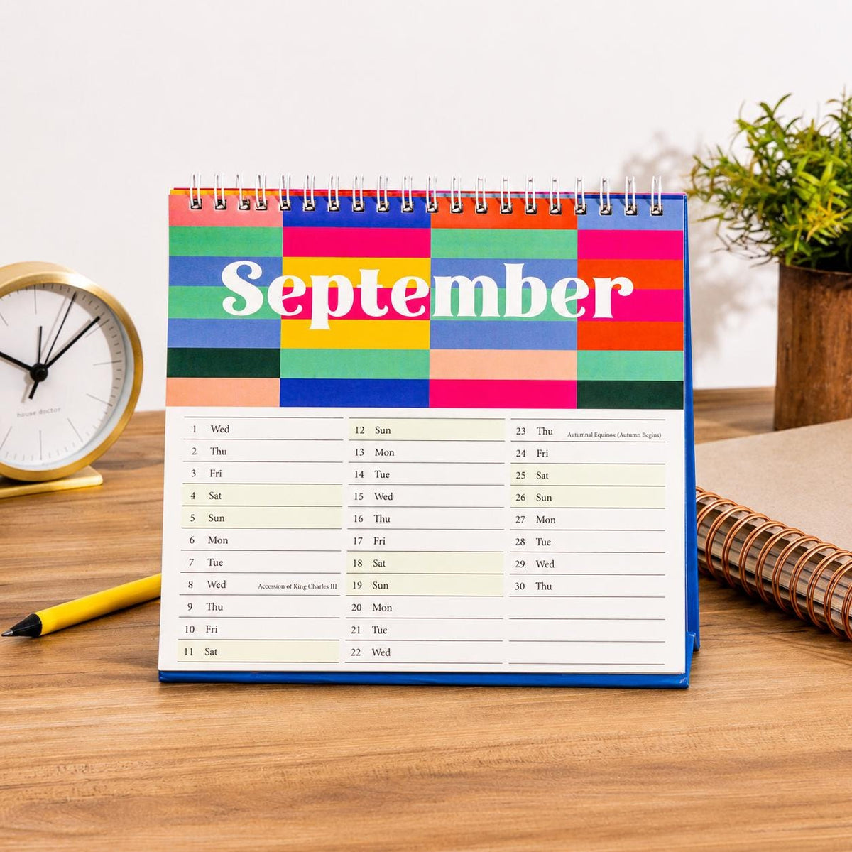 2027 Month to View Desk Calendar Home Office Table Work Top Planner Swirls Etsy