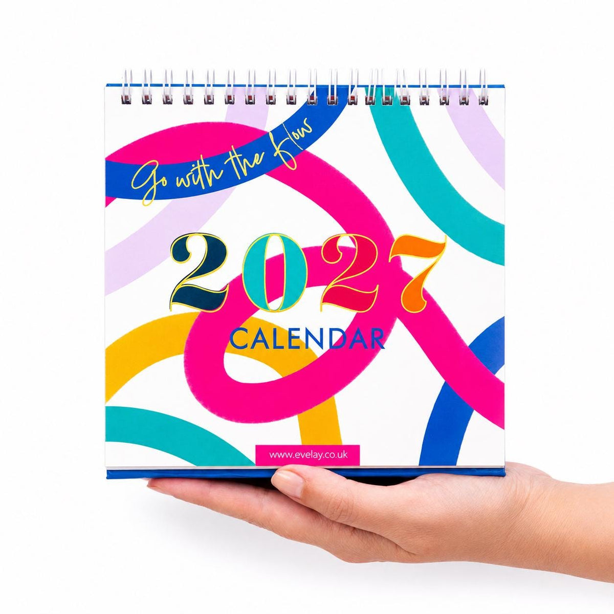 2027 Month to View Desk Calendar Home Office Table Work Top Planner Swirls Etsy