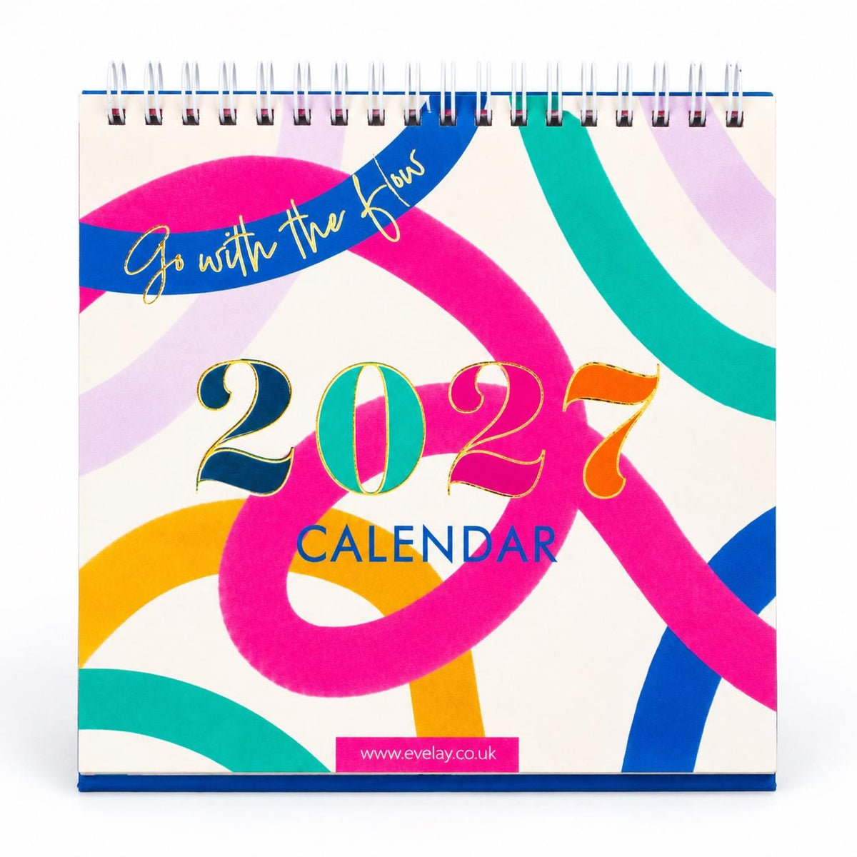 2027 Month to View Desk Calendar Home Office Table Work Top Planner Swirls Etsy