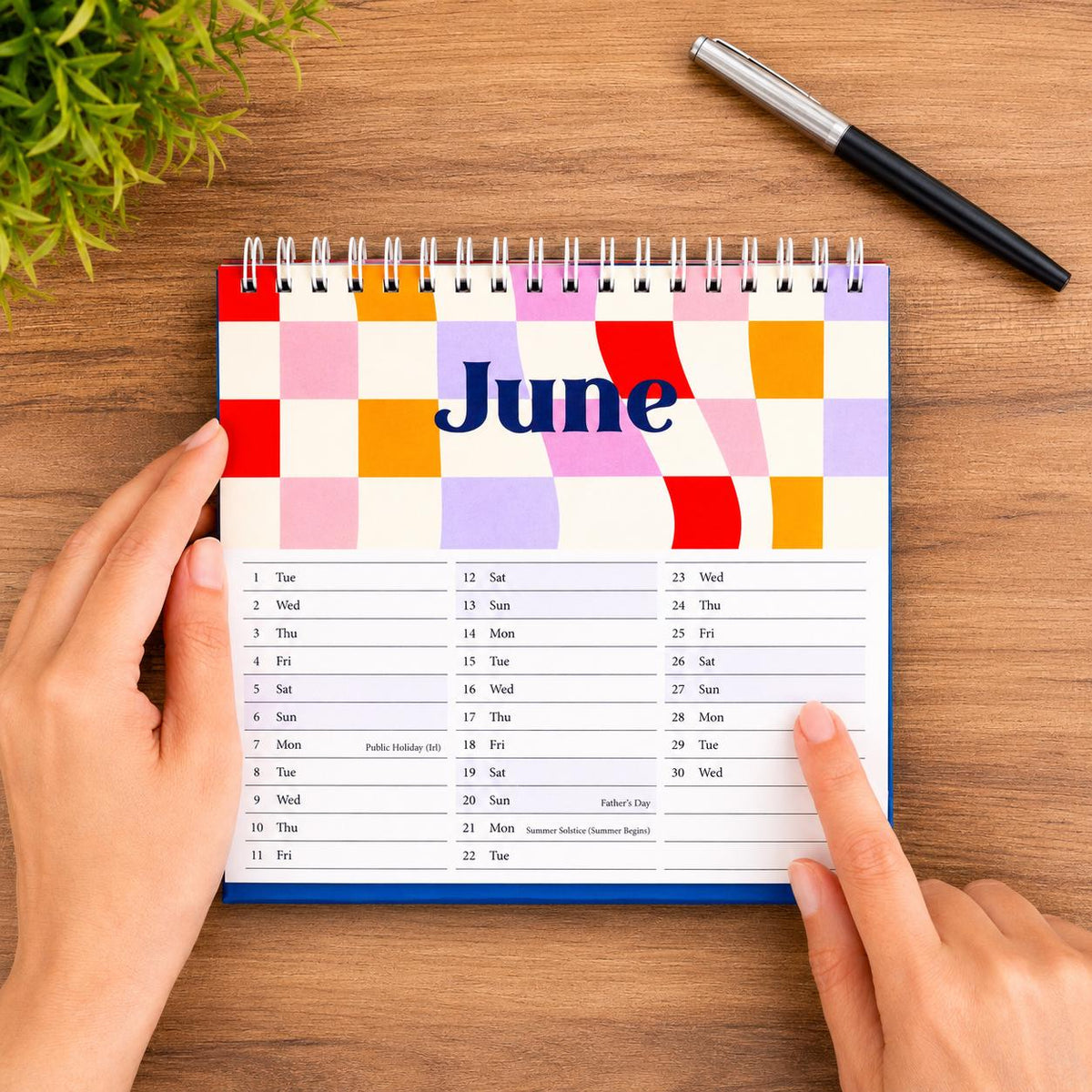 2027 Month to View Desk Calendar Home Office Table Work Top Planner Swirls Etsy