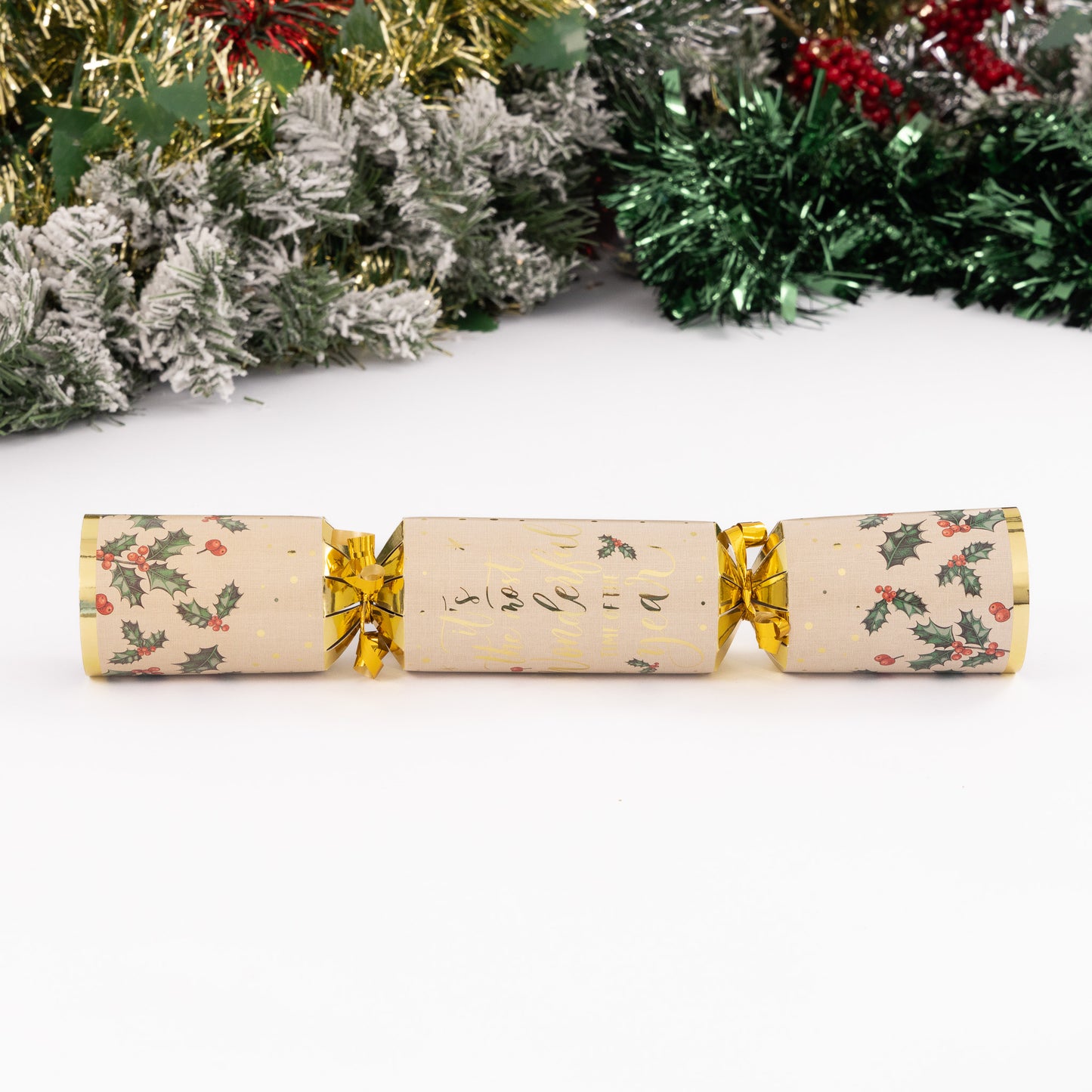 Make Your Own Christmas Cracker kit Crackers Hats Snaps Gold Holly Etsy