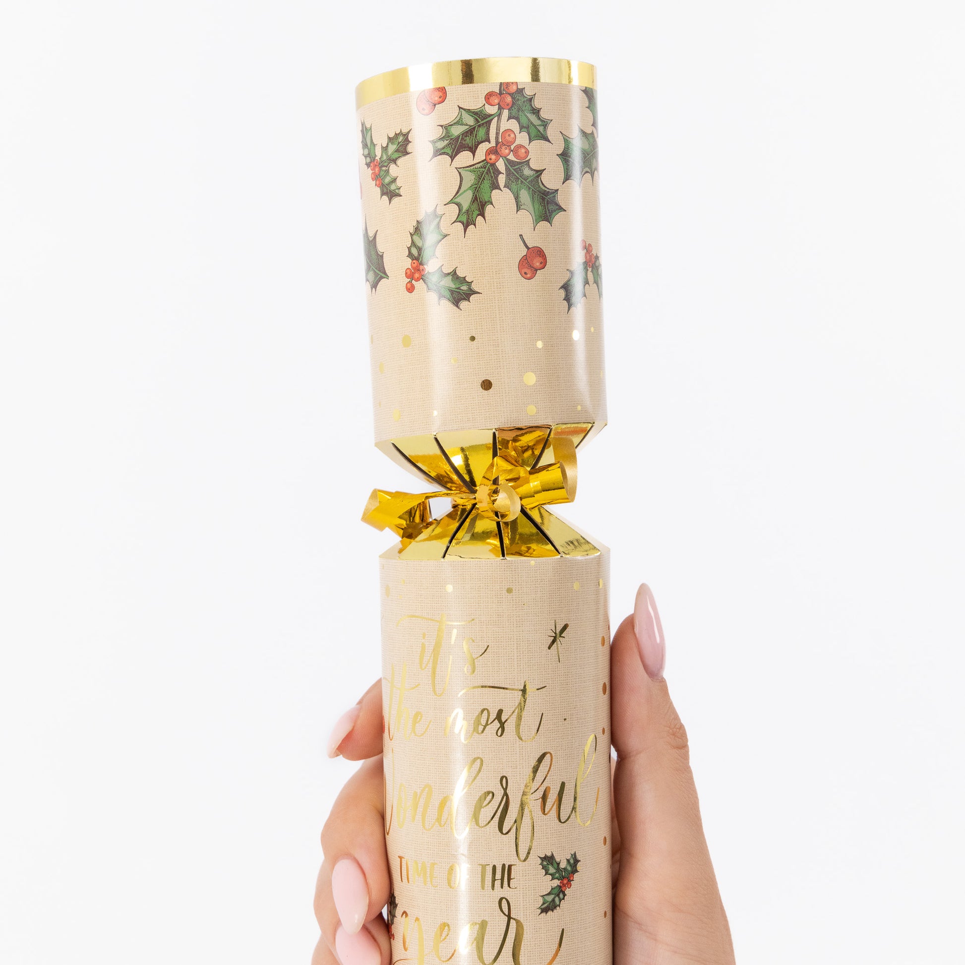 Make Your Own Christmas Cracker kit Crackers Hats Snaps Gold Holly Etsy